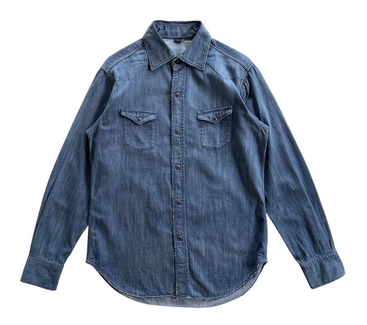 45rpm 45rpm Dungaree Denim Western Distressed Shirt Size US M / EU 48-50 / 2 - 2 Thumbnail