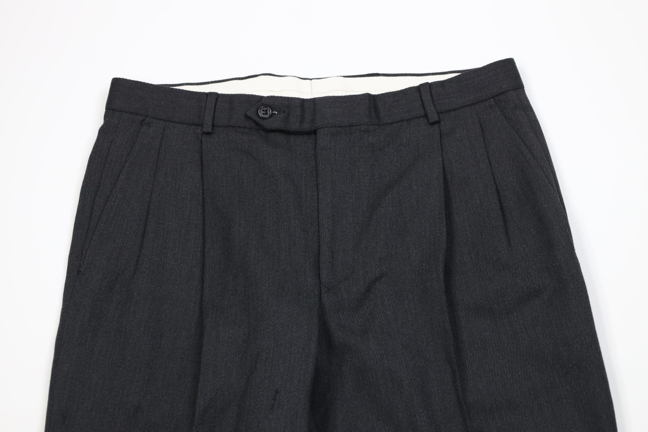 Brooks Brothers Vintage 90s Brooks Brothers Wool Whipcord Wide Leg Pants Size US 34 / EU 50 - 2 Thumbnail