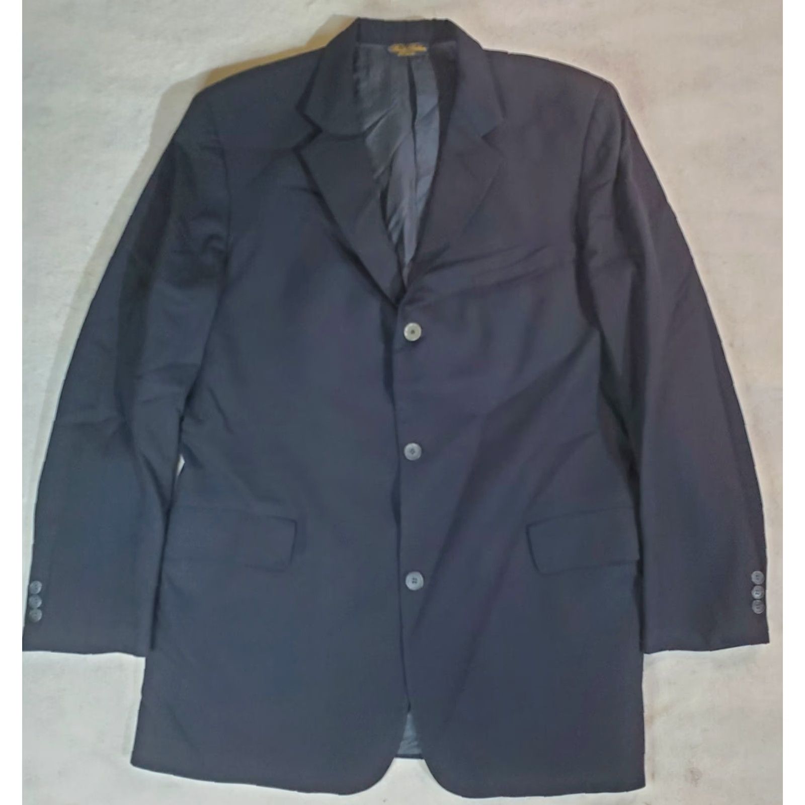 Brooks Brothers VINTAGE Brooks Brothers Signature 3-Button Navy Blue Mens 44L Suit Coat/Jacket 100% Wool Size 44R - 2 Thumbnail
