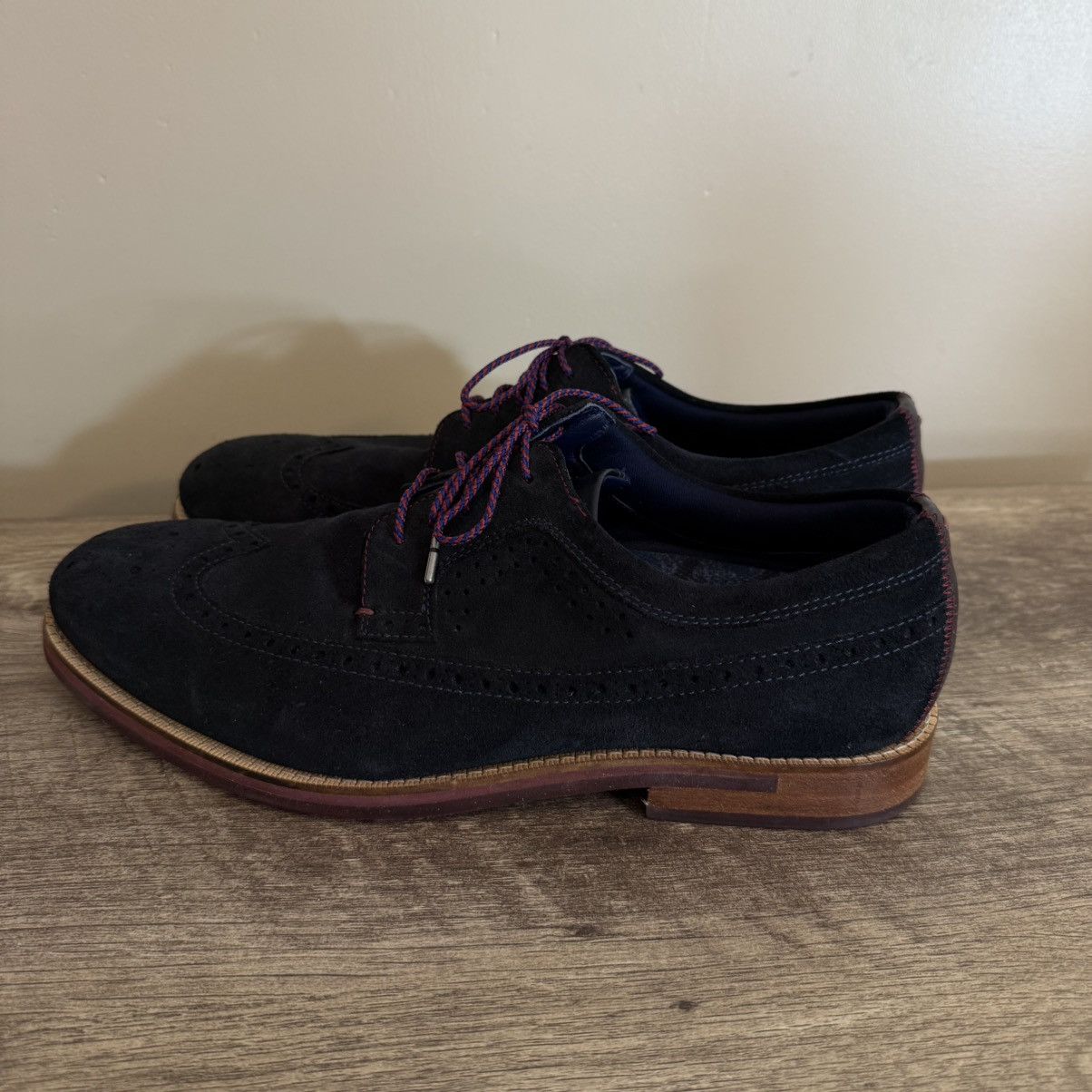 Ted Baker Ted Baker Deelans Navy Suede Oxford Dress Shoes Sz 12 US Size US 12 / EU 45 - 7 Thumbnail