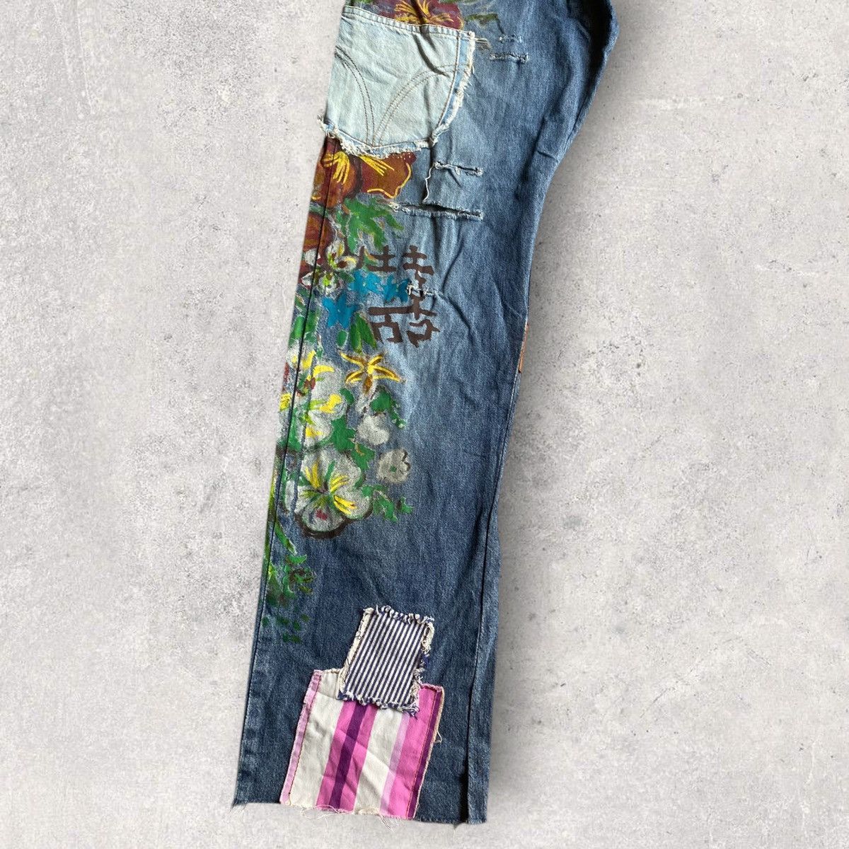 Dolce & Gabbana D&G painted floral and applique patchwork Size US 33 - 9 Thumbnail