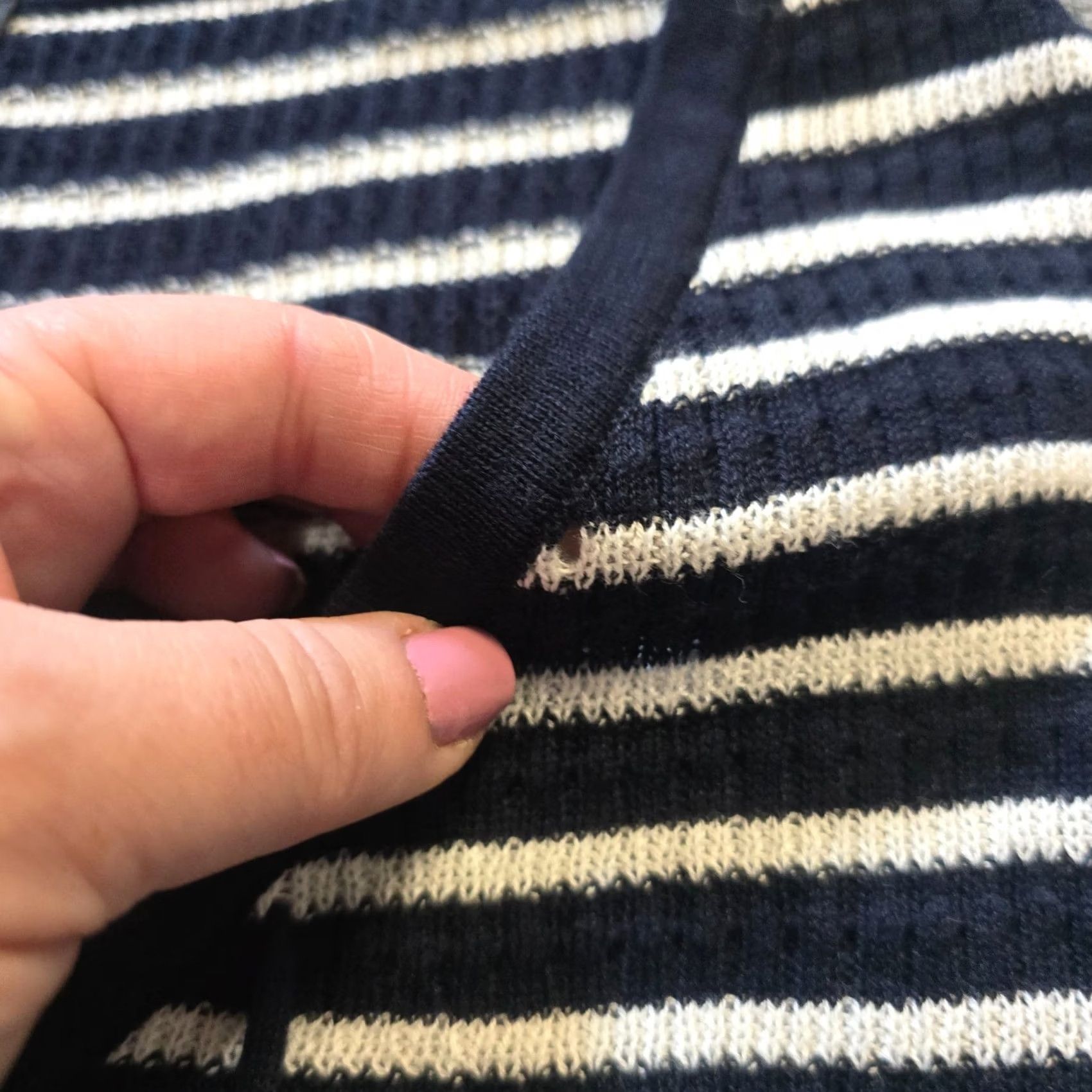 Talbots Talbots Poncho Women Size Medium Blue White Striped Knit Sweater Casual Nautical Cape Lightweight Knit Spring Winter Fall Mens? Size M / US 6-8 / IT 42-44 - 4 Thumbnail