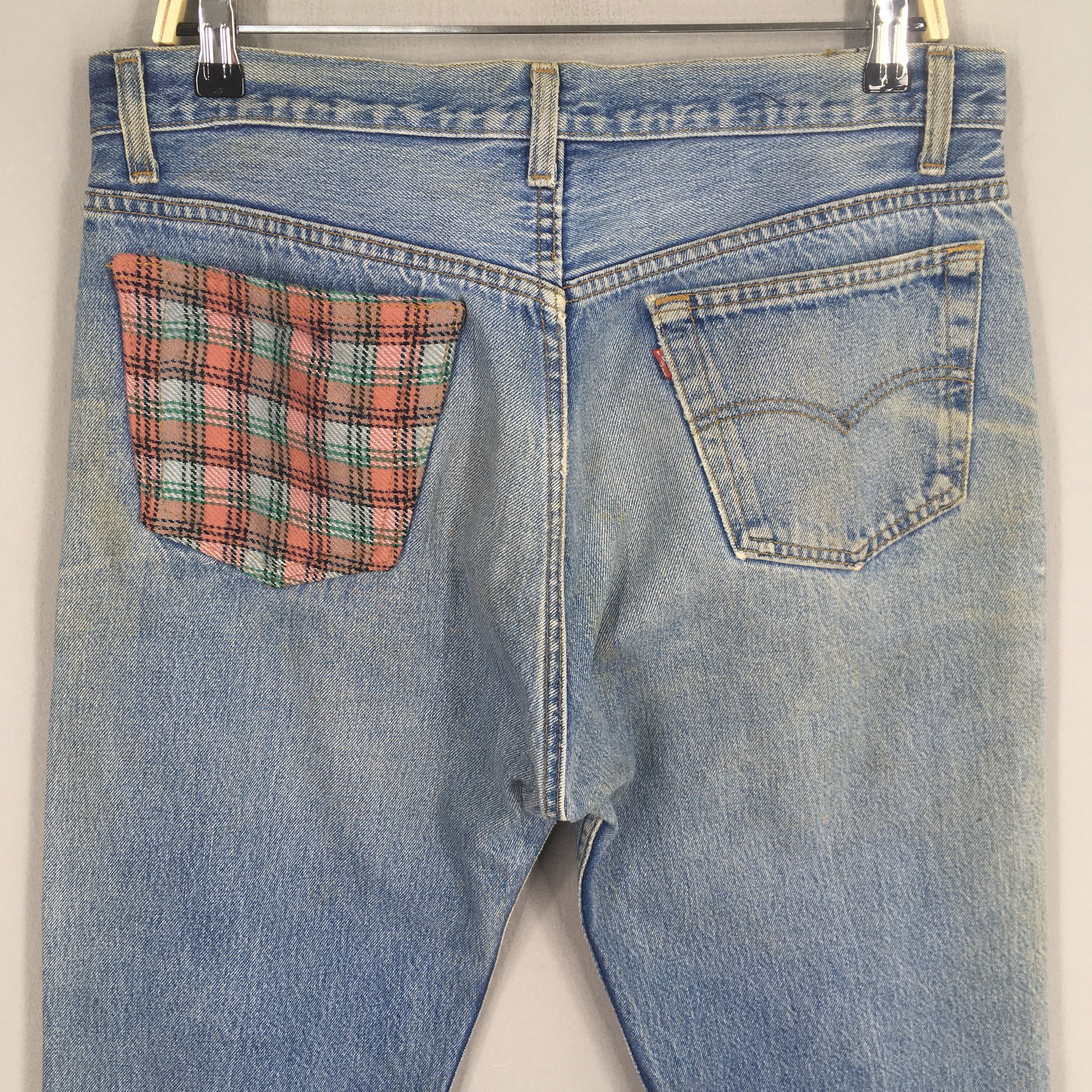 Size 33x28.5 Vintage 80s Levi's 501 Faded Blue Jeans