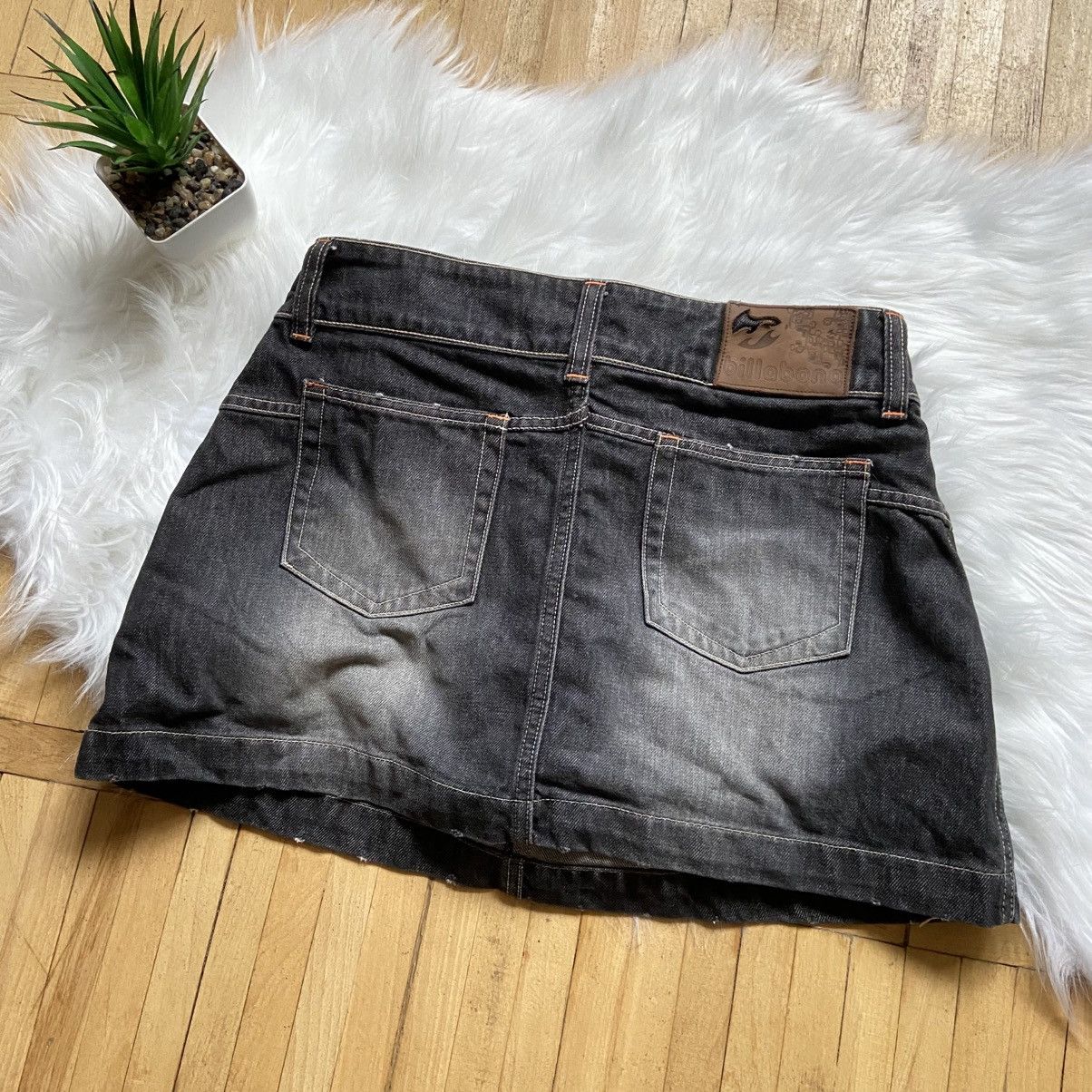 Miss Sixty 📌 Vintage Crazy Billabong Surf Y2K Denim Mini Skirt Size 32" / US 10 / IT 46 - 9 Thumbnail