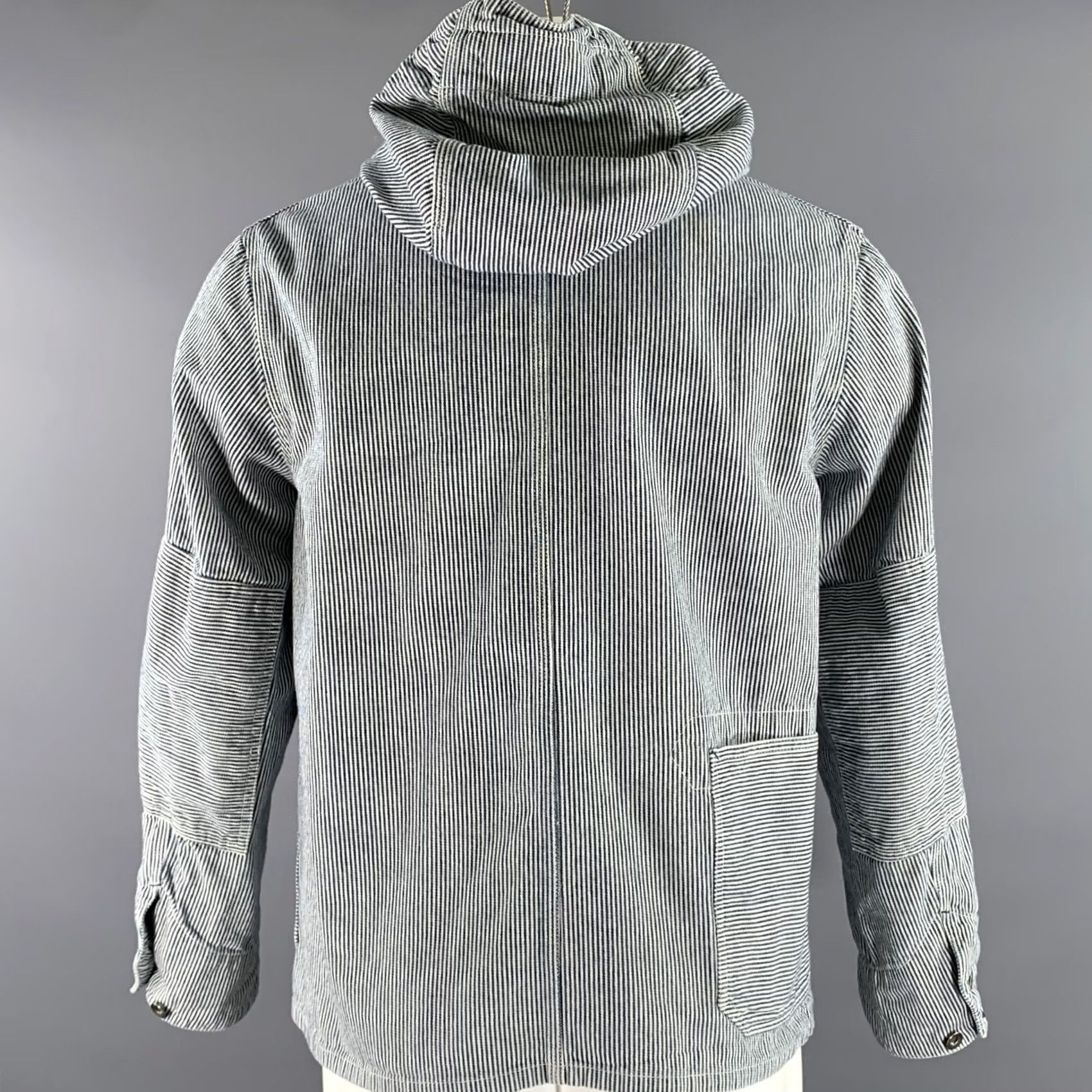Engineered Garments ENGINEERED GARMENTS Hooded Jacket Size S White Blue Stripe Cotton Size US S / EU 44-46 / 1 - 4 Thumbnail