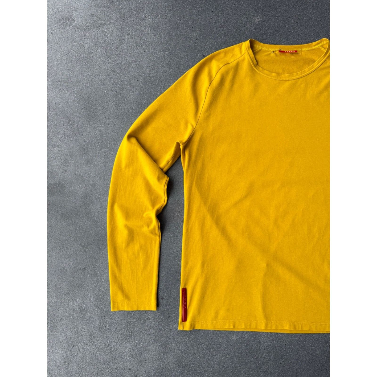 Prada Prada Long Sleeve Red Tab T-shirt Yellow Mens Size S Size US S / EU 44-46 / 1 - 12 Thumbnail