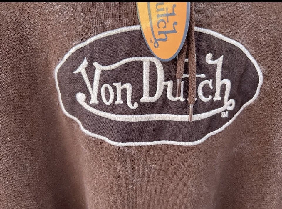 Von Dutch Official “Von Dutch” Embroidered Patch Brown Hoodie Large Size US L / EU 52-54 / 3 - 4 Thumbnail