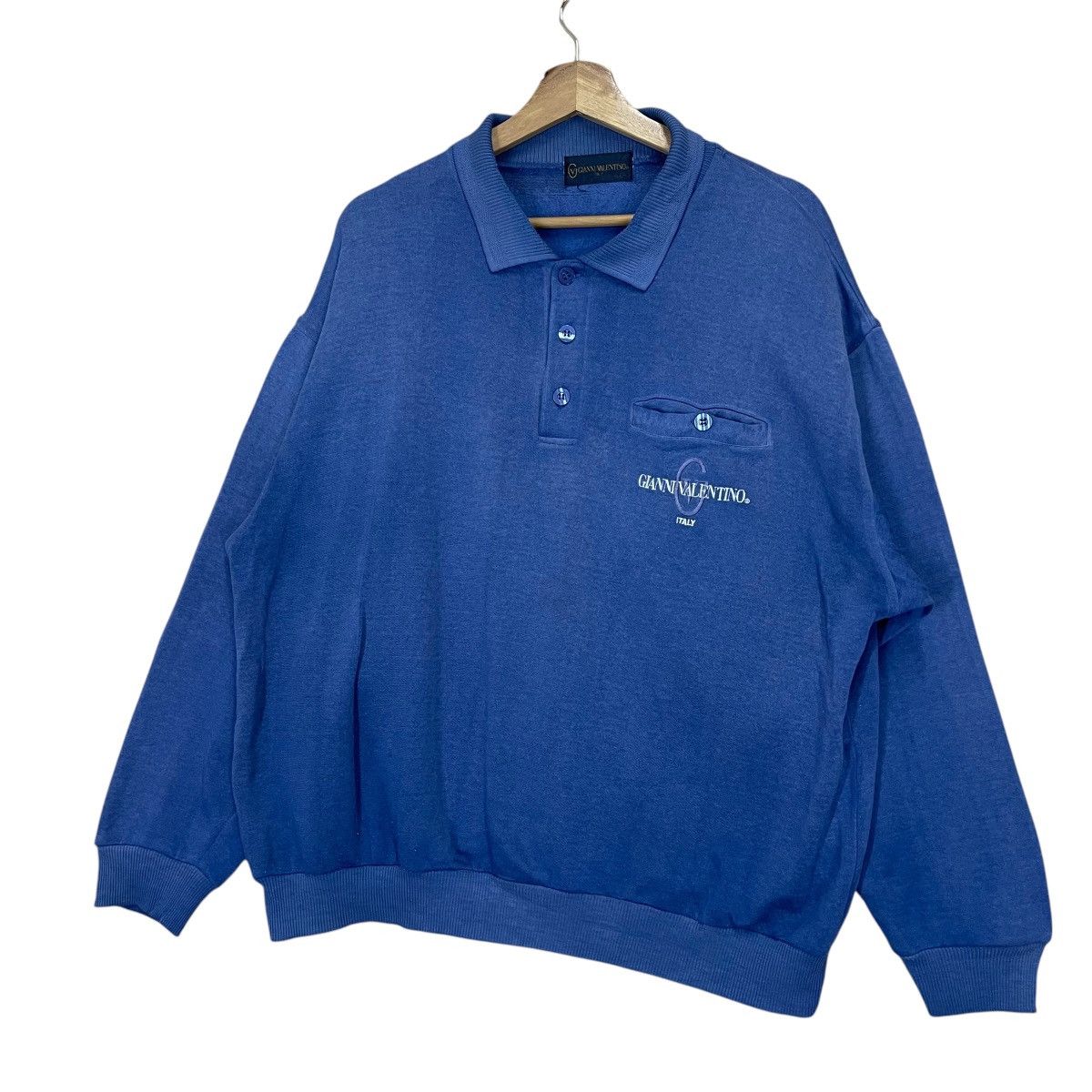 Gianni Valentino Vintage 90s Gianni Valentino Collar Sweatshirt Size US L / EU 52-54 / 3 - 3 Thumbnail