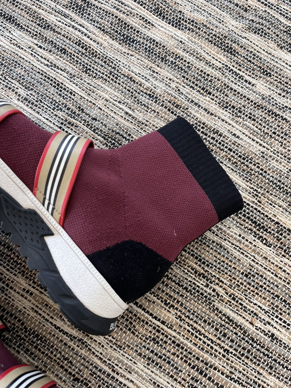 Burberry Rare Burberry Sock Black Purple High Sneakers Luxury Y2K Size US 4 / IT 34 - 13 Thumbnail