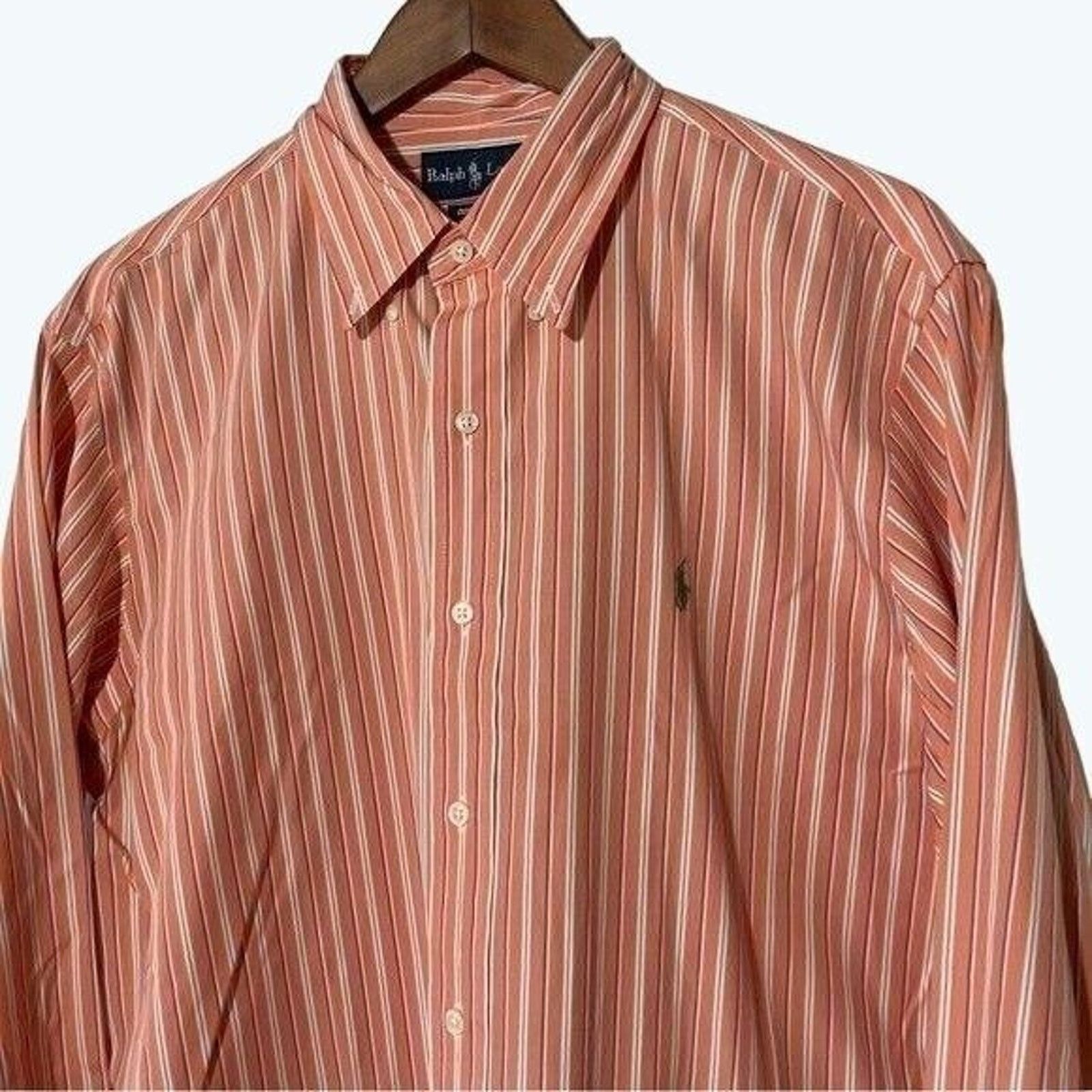Ralph Lauren Ralph Lauren Mens Custom Fit Button Down Orange Large Size US L / EU 52-54 / 3 - 3 Thumbnail