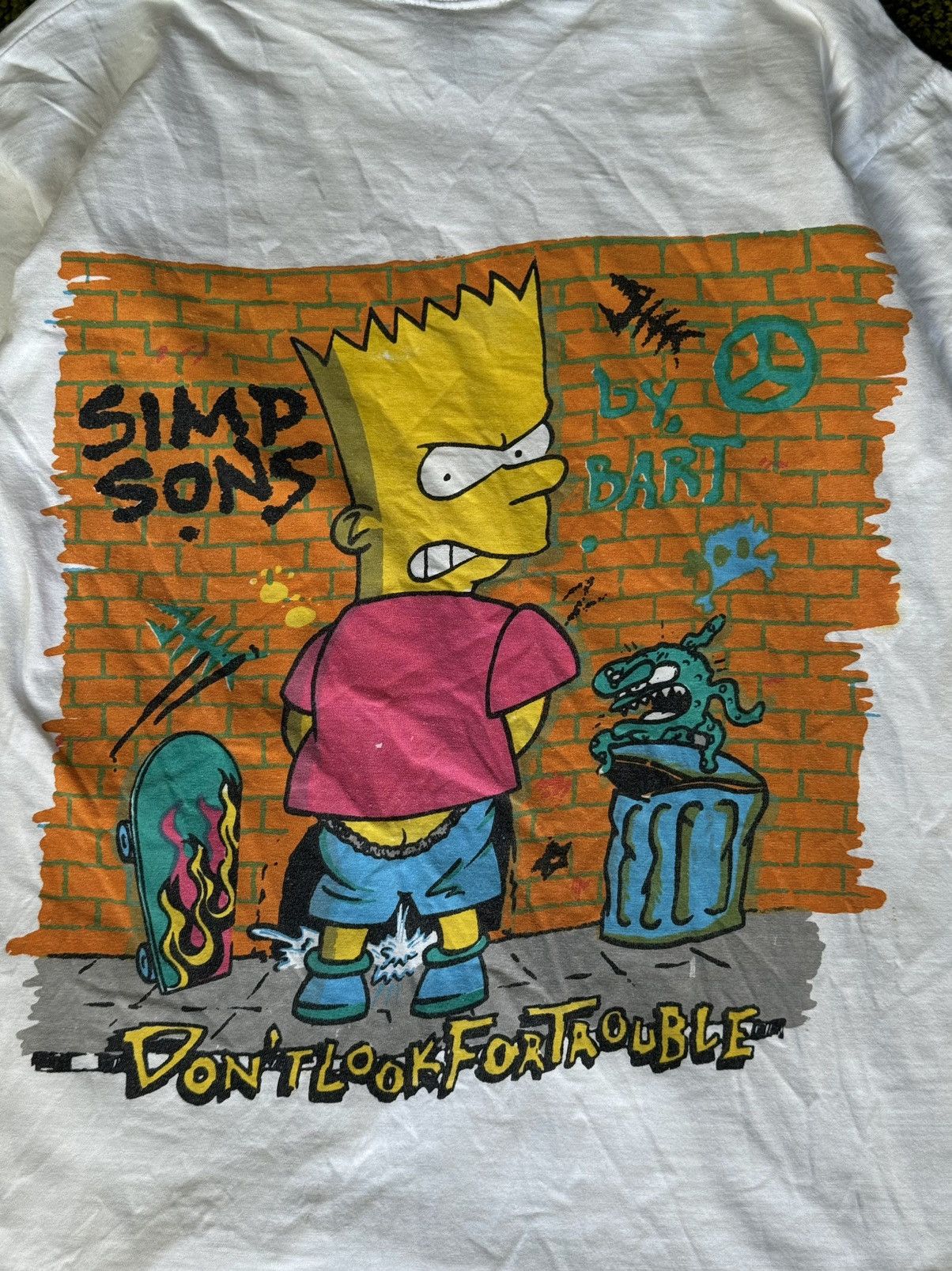 The Simpsons × Vintage 90s vintage The Simpsons Bart don’t look for trouble t-shirt Size US M / EU 48-50 / 2 - 3 Thumbnail