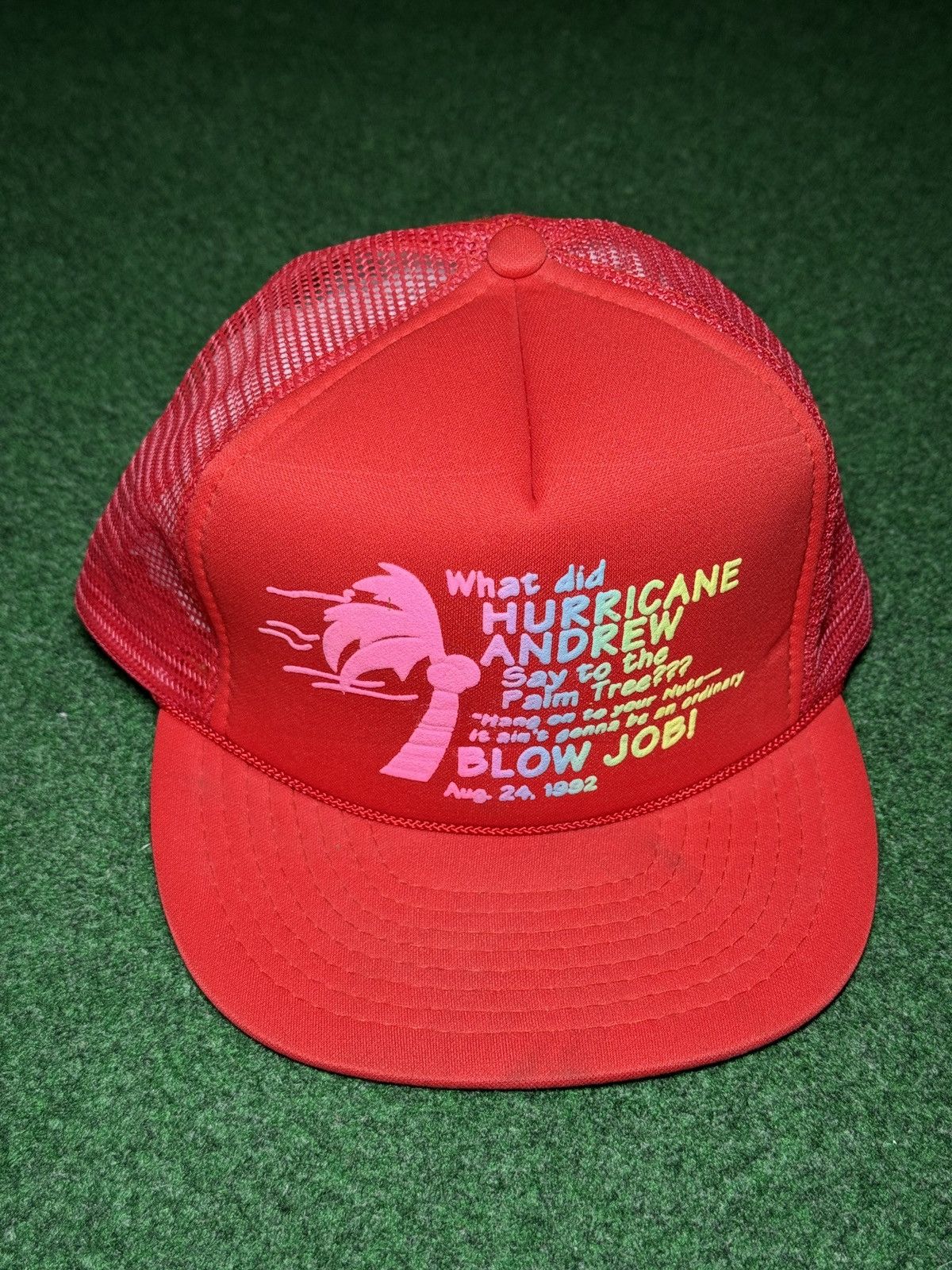 Vintage Hurricane Andrew Vintage 90s Blowjob Snapback Trucker Hat Size ONE SIZE - 1 Thumbnail