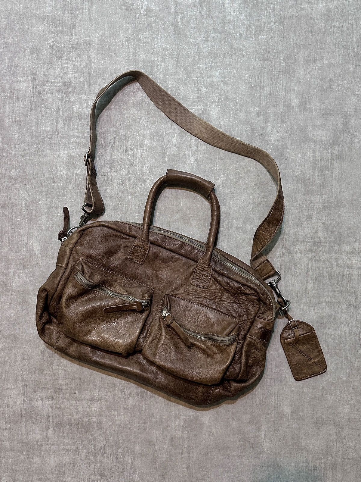 Avant Garde x Genuine Leather The Diaperbag Cowboysbag Leather Crossbody/shoulder Big Bag in Brown