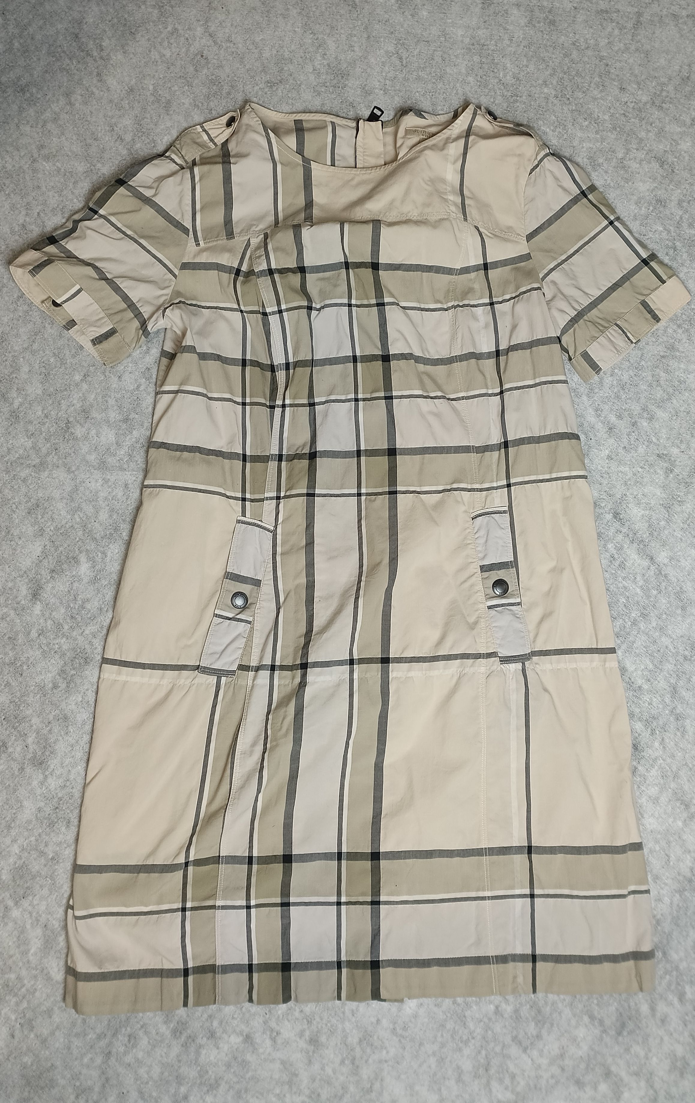 Burberry Burberry Brit Kristie Dress Nova Check Plaid Beige Grey US12 Size L / US 10 / IT 46 - 6 Thumbnail