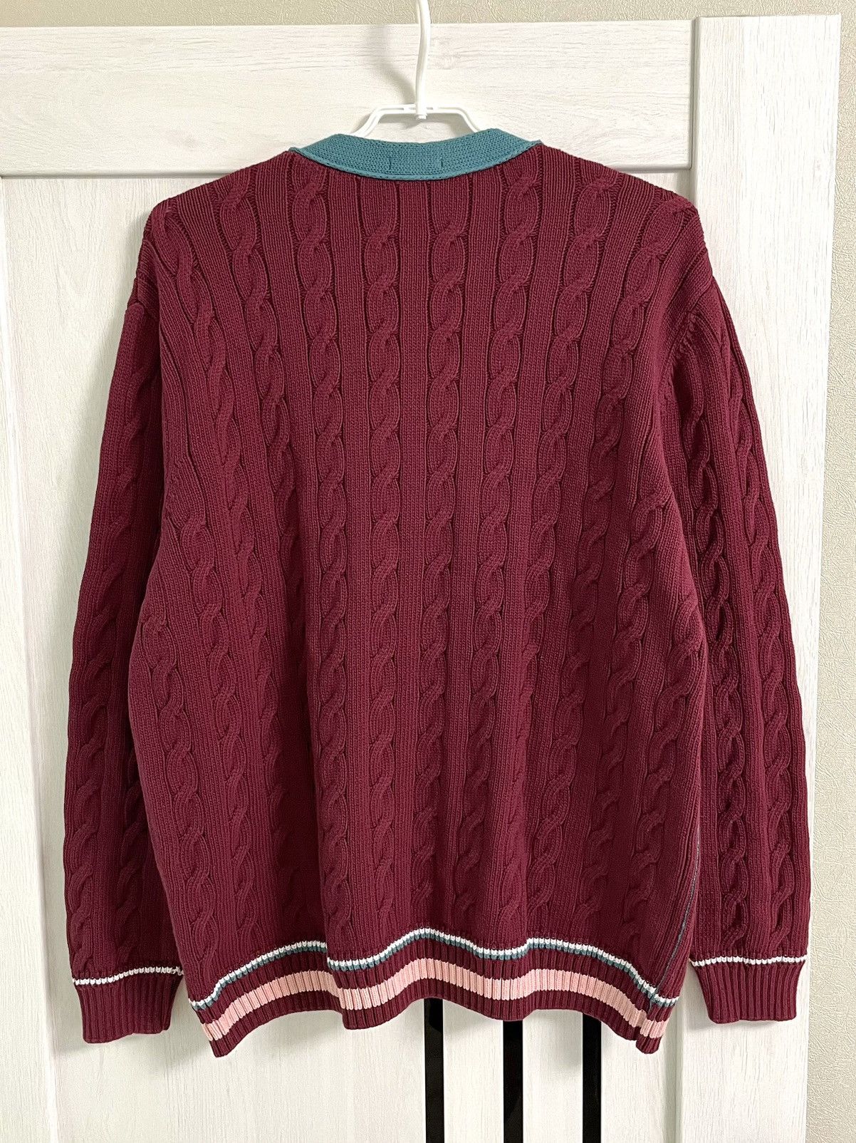 Lacoste Lacoste Roland Garros Tennis Cable Knit Sweater Cardigan Size US XXL / EU 58 / 5 - 13 Thumbnail