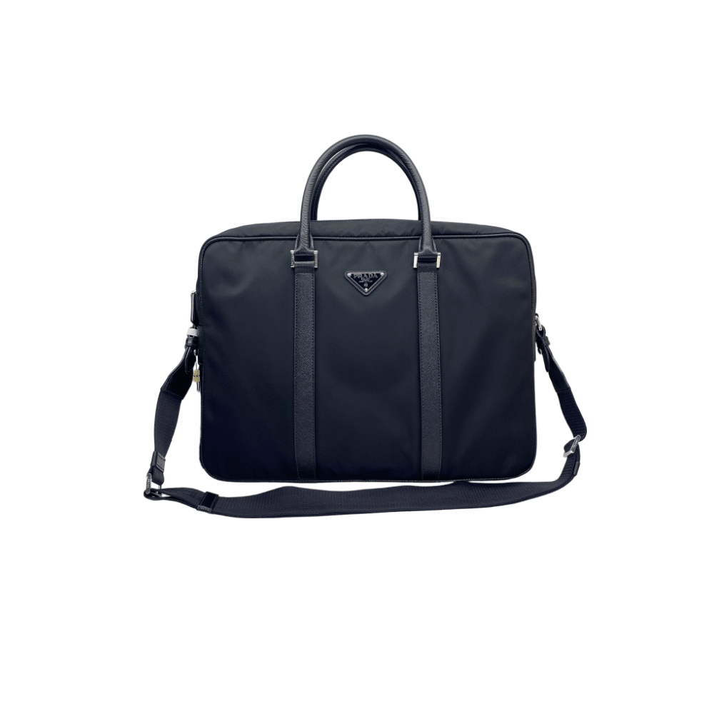 Prada Prada Nylon Saffiano Leather Briefcase ONE SIZE Size ONE SIZE - 1 Thumbnail