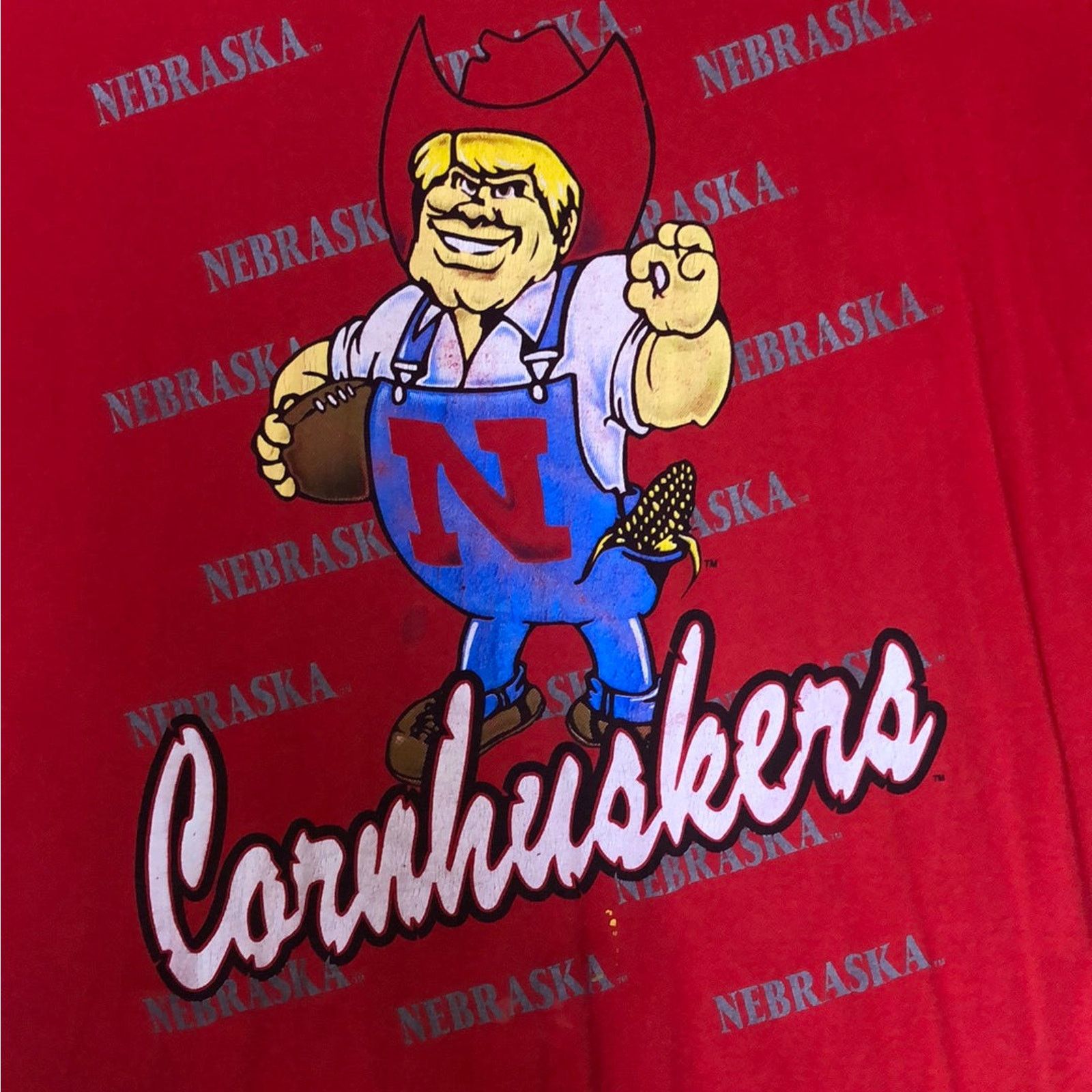 Vintage VTG 90s Nebraska Cornhuskers Big Hit Shirt XL Size US XL / EU 56 / 4 - 4 Thumbnail