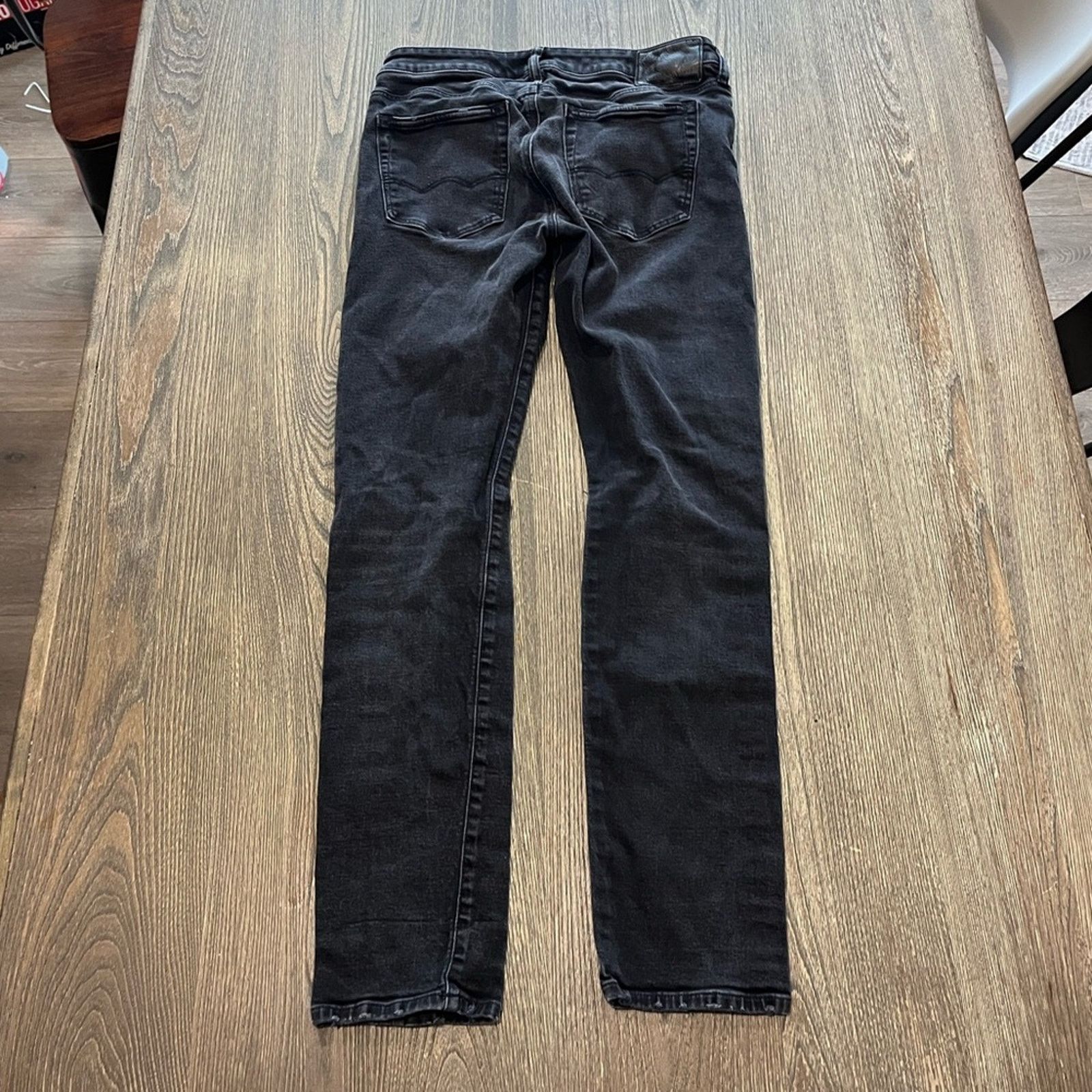 American Eagle Outfitters American Eagle Mens Flex Straight Jeans Mid Rise Black 31x32 Size US 31 - 10 Thumbnail