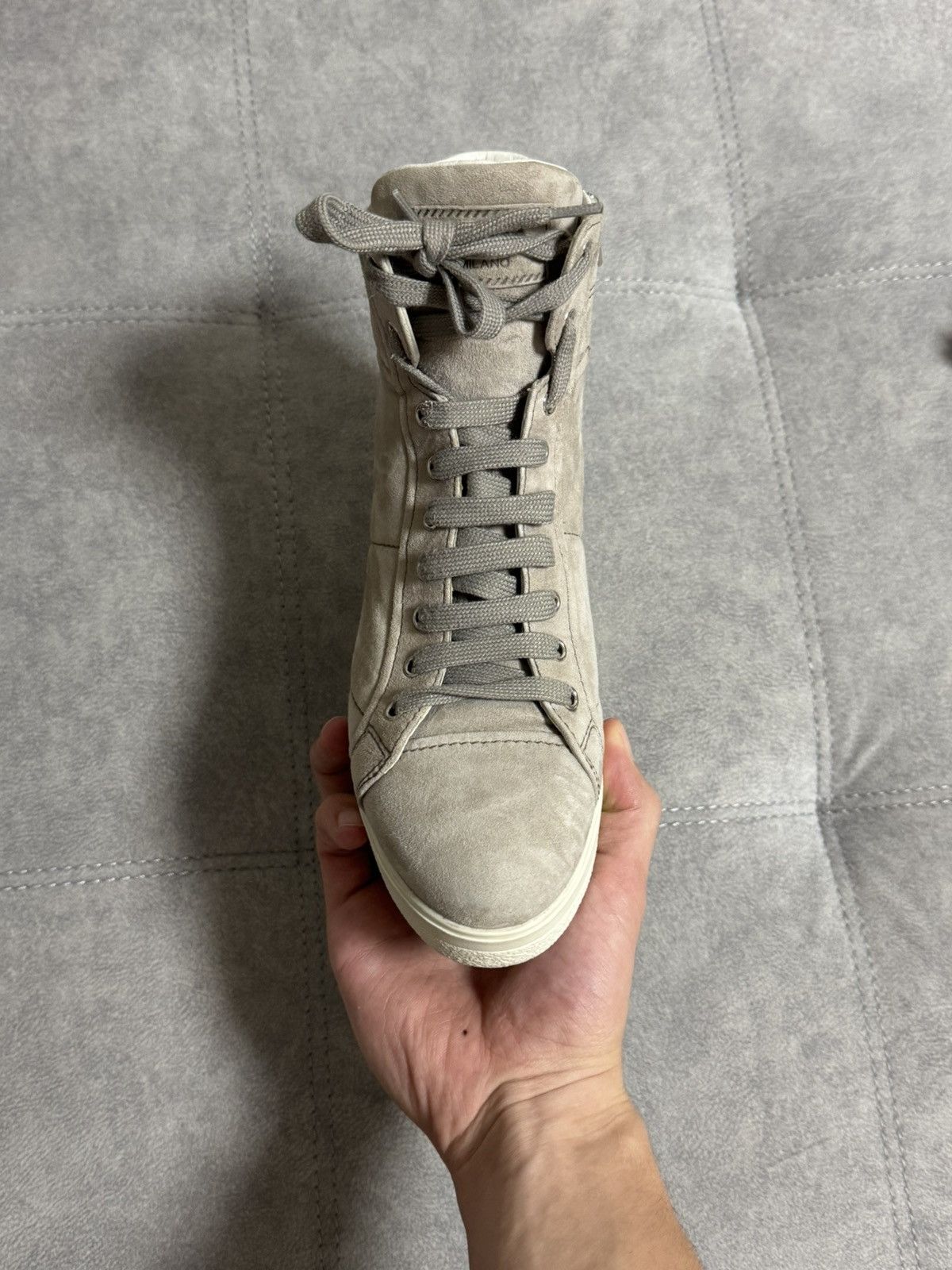 Prada Prada Women's Suede High Top Wedge Half Ankle Boots Z4112 Size US 7.5 / IT 37.5 - 16 Thumbnail