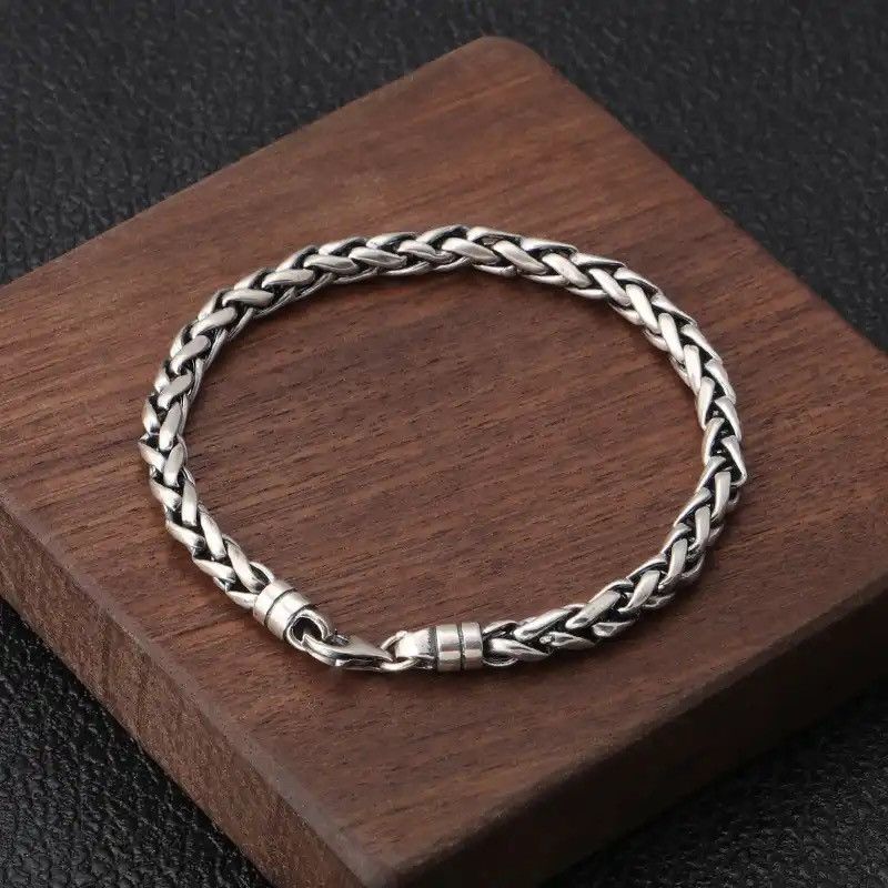 Jewelry × Vintage Stainless Steel Bracelet with Lobster Claw Clasp Fashion Size ONE SIZE - 2 Thumbnail