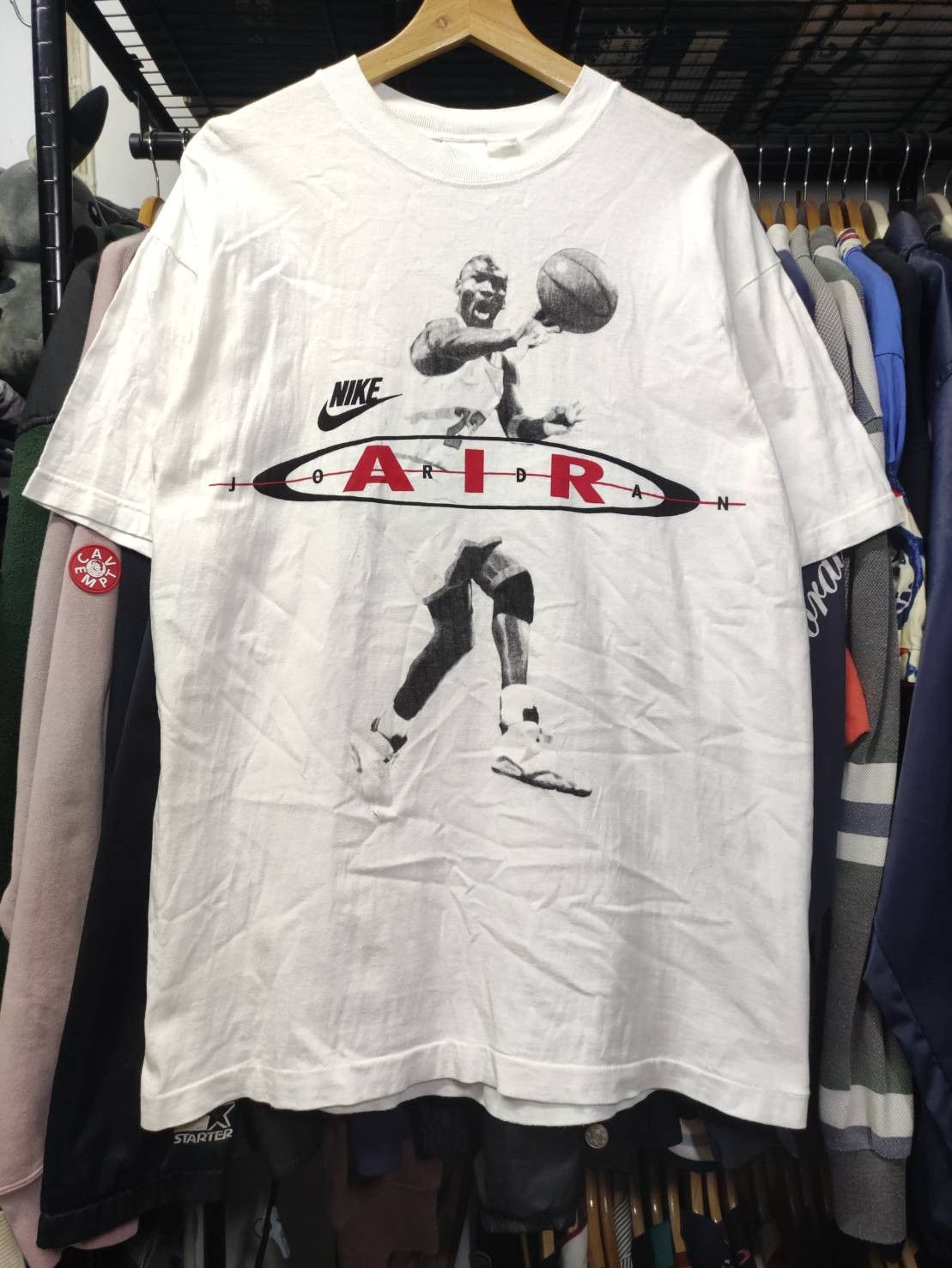 Nike Rare! Vtg 90's Nike Air Jordan " Surface 2 Air " T-Shirt Size US XL / EU 56 / 4 - 3 Thumbnail