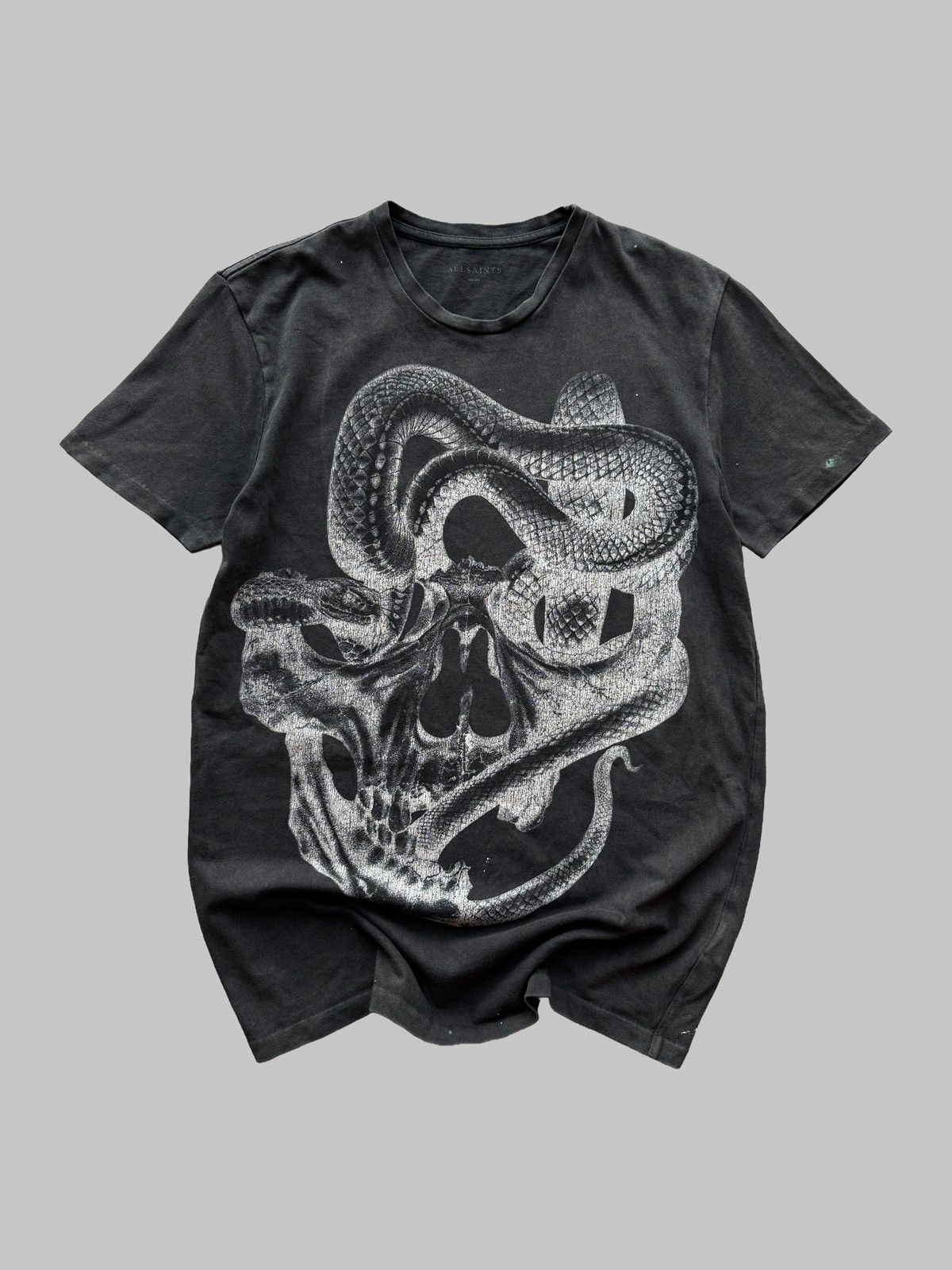 Allsaints Allsaints Taipan SS Crew snake skull wash faded t shirt Size US S / EU 44-46 / 1 - 1 Thumbnail