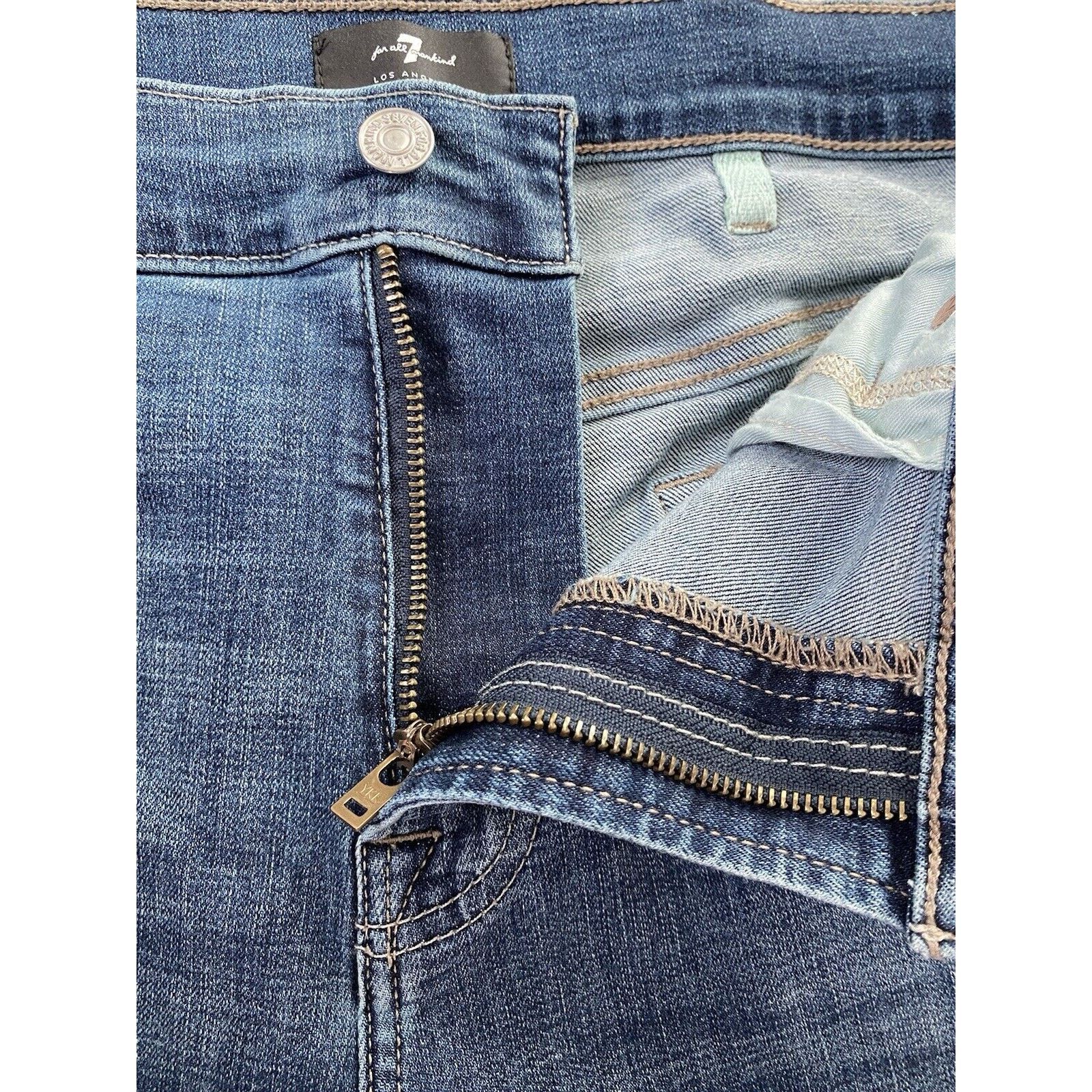 7 For All Mankind 7 For All Mankind Jeans 38x33 Blue Straight Leg Denim Austyn Size US 38 / EU 54 - 2 Thumbnail