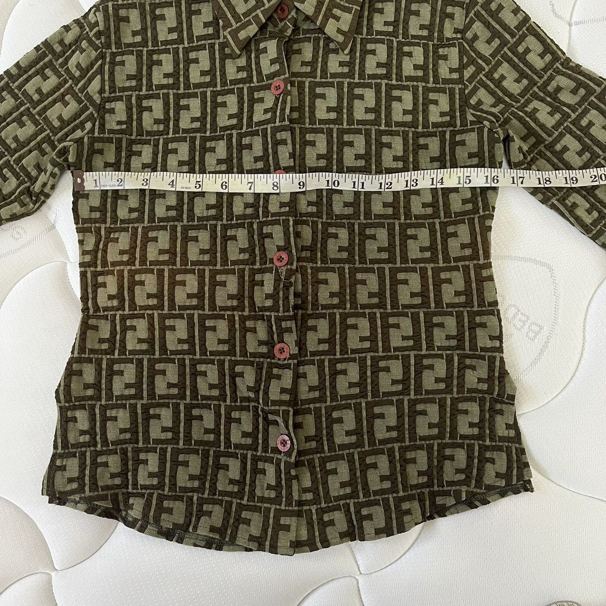 Fendi Rare Vintage Fendi Zucca FF Monogram Unisex Button Up Shirts Size US XXS / EU 40 - 16 Thumbnail