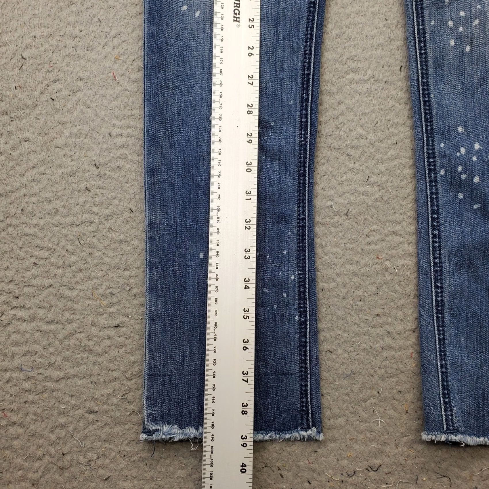 Vintage Seven7 Jeans Womens 10 Blue Denim Faded High Waisted Streetwear Grunge Raw Hem Jeans Women Size 10 Blue Size 32" / US 10 / IT 46 - 3 Thumbnail