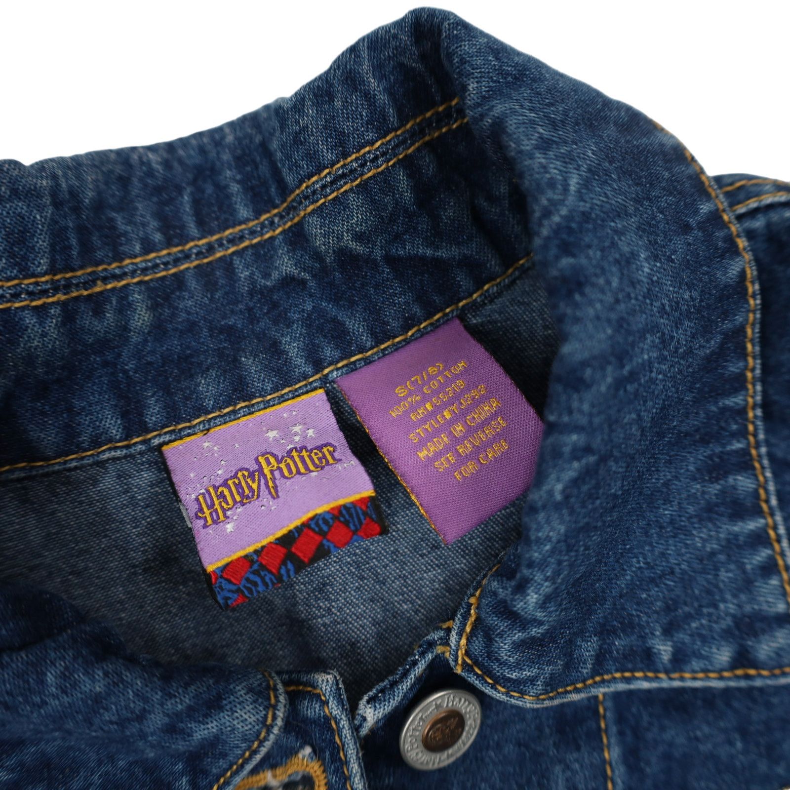 Vintage Vintage Y2k Harry Potter Hedwing Denim Jacket Size XXS / US 00 / IT 34 - 4 Thumbnail