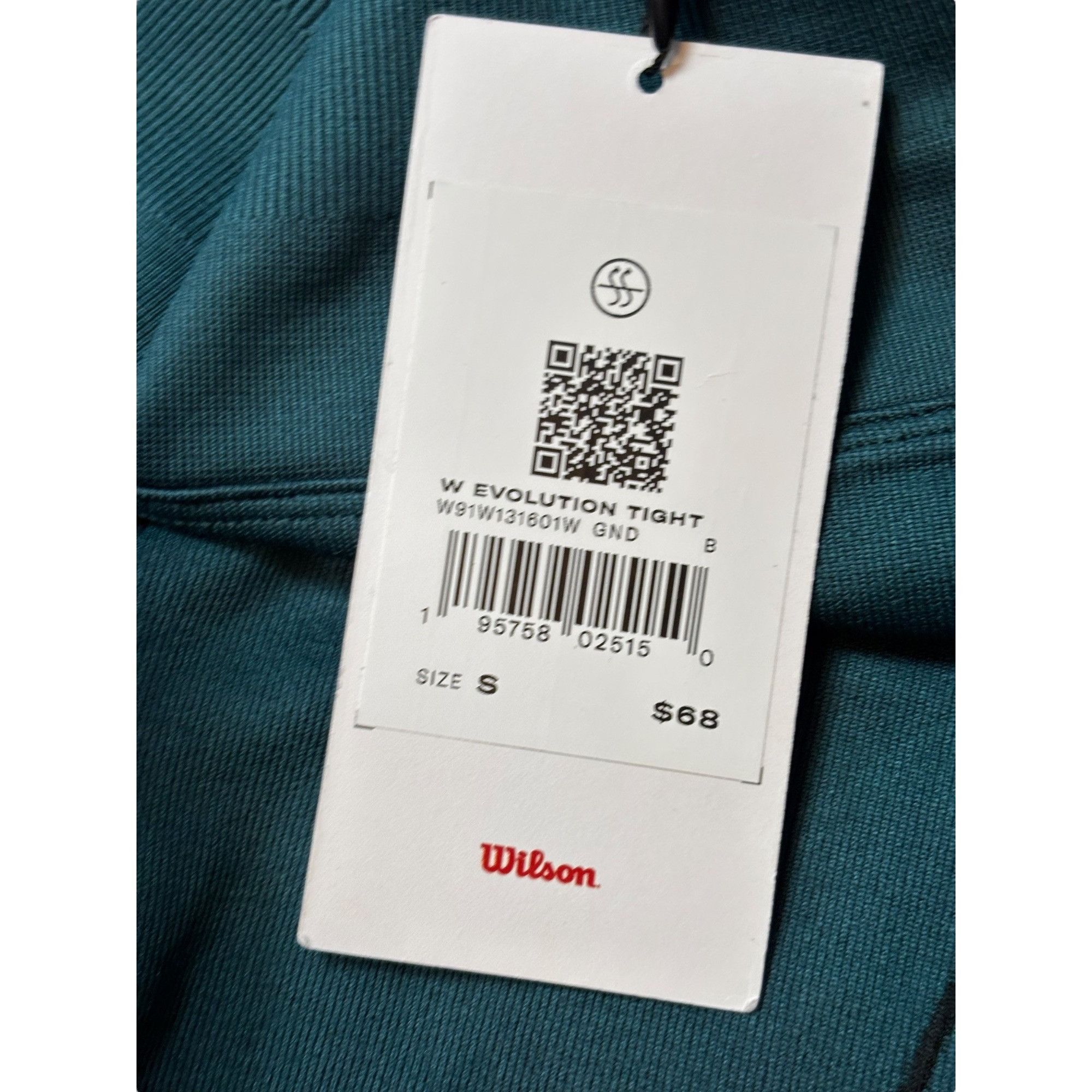 Wilson NWT Wilson Womens Evolution Tight Teal Green Leggings S Poly Size 27" / US 4 / IT 40 - 6 Thumbnail