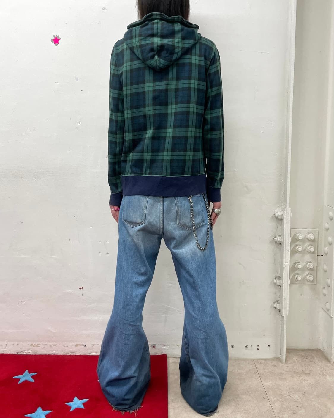 Beams Plus 2000's Beams Asymmetric Wire Hood Zip-Up Check Hooded Jacket Size US L / EU 52-54 / 3 - 13 Thumbnail