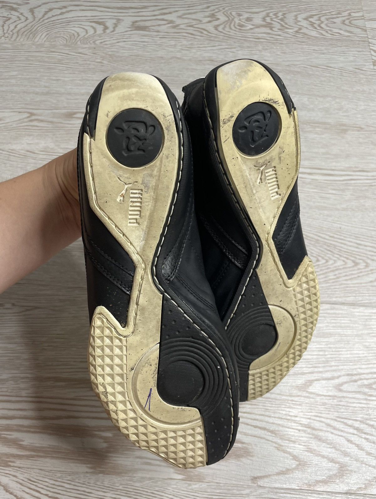 Vintage Vintage Y2K Puma Asana Japanese Black Leather Sneakers Size US 9 / IT 39 - 9 Thumbnail