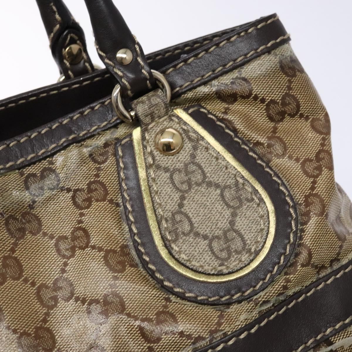 Gucci GUCCI GG Crystal Hand Bag Coated Canvas Beige Gold Size ONE SIZE - 14 Thumbnail