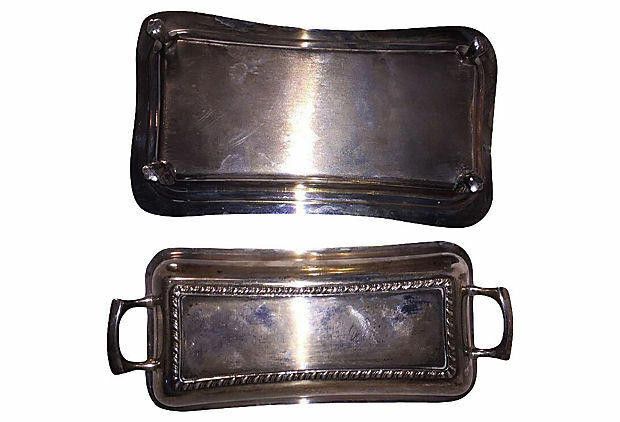 Designer Crescent Silver-Plate Butter Dish Size ONE SIZE - 5 Thumbnail