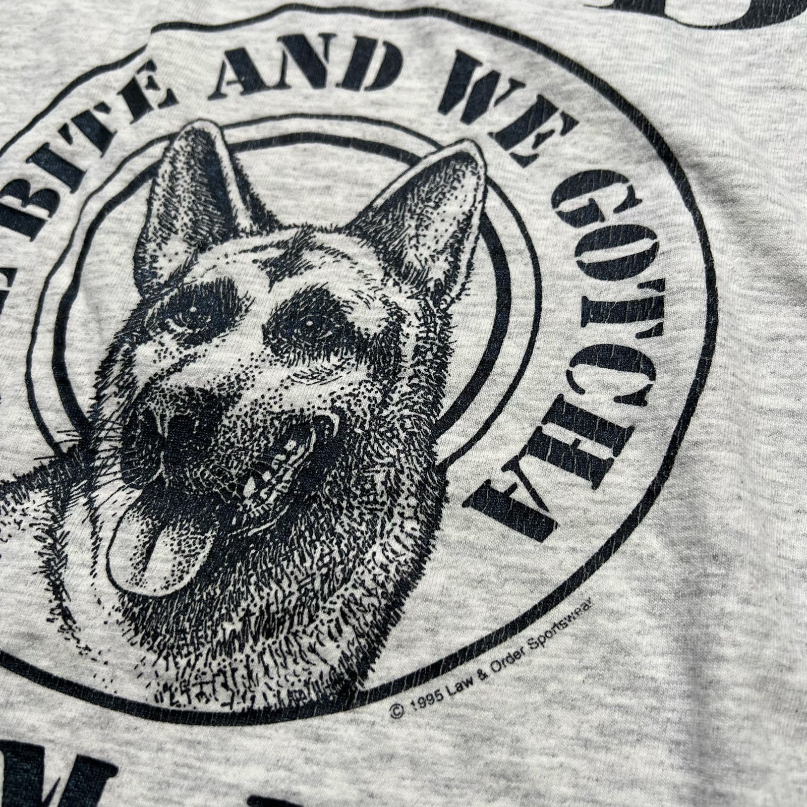 Jerzees Vintage LAPD Team K-9 T-Shirt One Bite and We Gotcha 1995 XL Size US XL / EU 56 / 4 - 6 Thumbnail