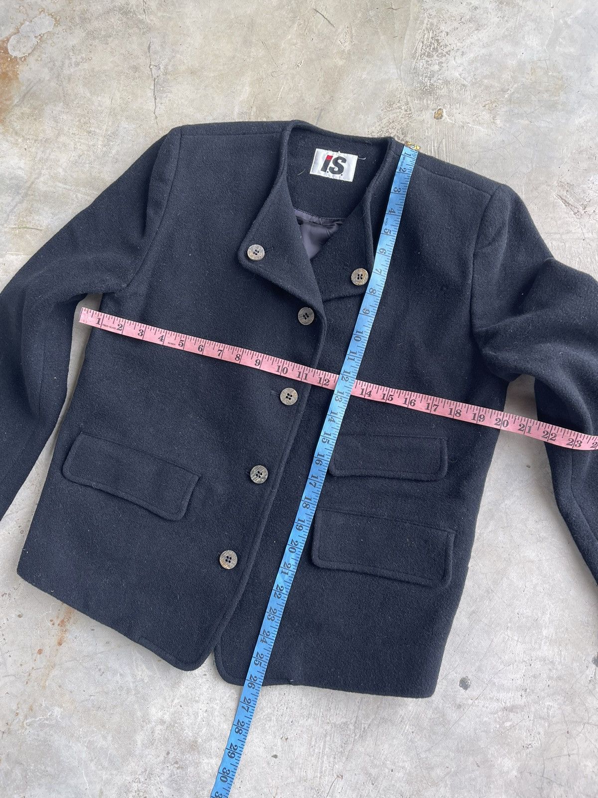 Issey Miyake × Vintage 80s Issey Miyake Wool V collared coat jacket Size M / US 6-8 / IT 42-44 - 10 Thumbnail