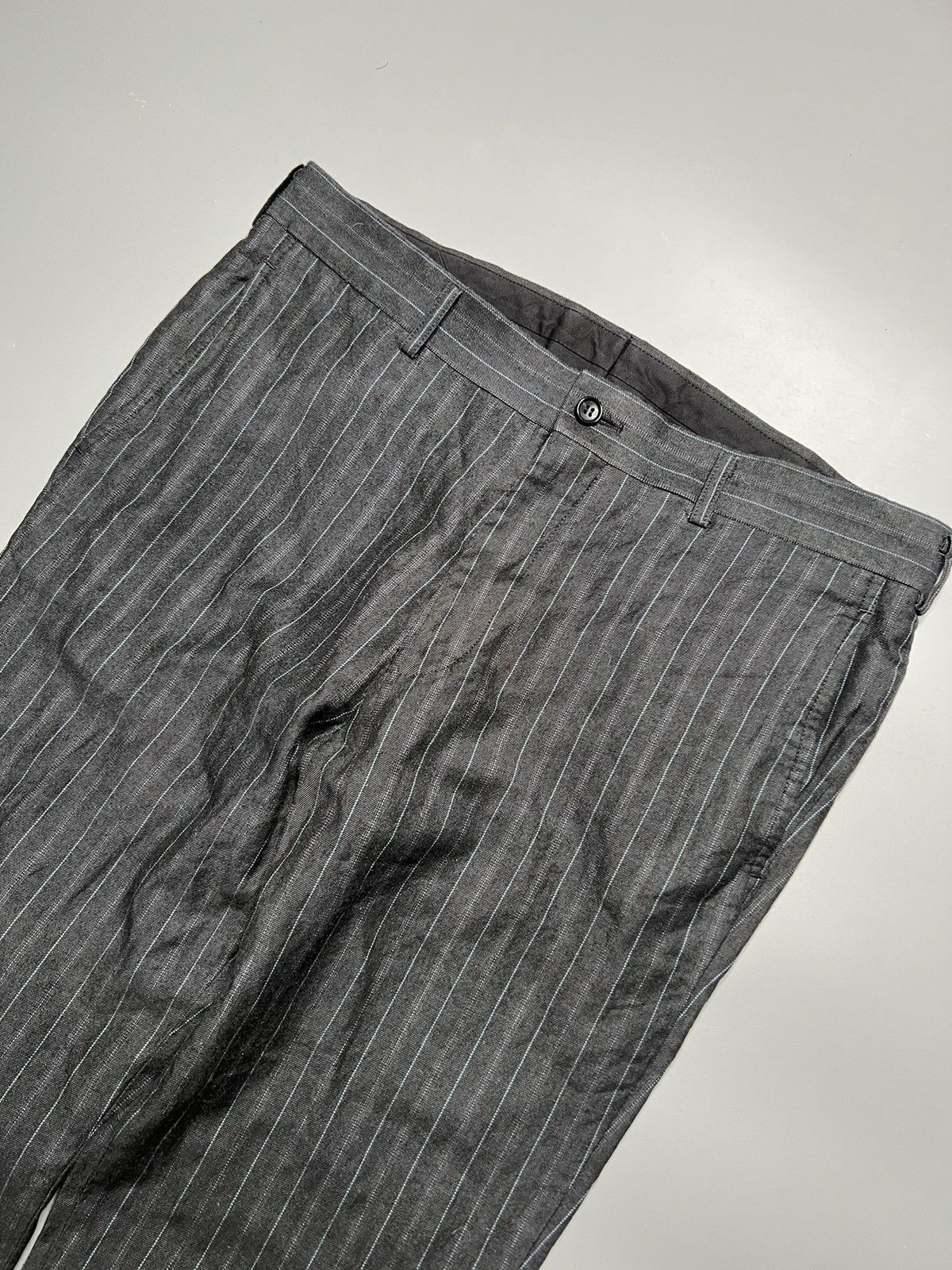 Comme des Garcons Homme CDG homme Pinstripe Fold Hem Wool Trouser Size US 32 / EU 48 - 5 Thumbnail