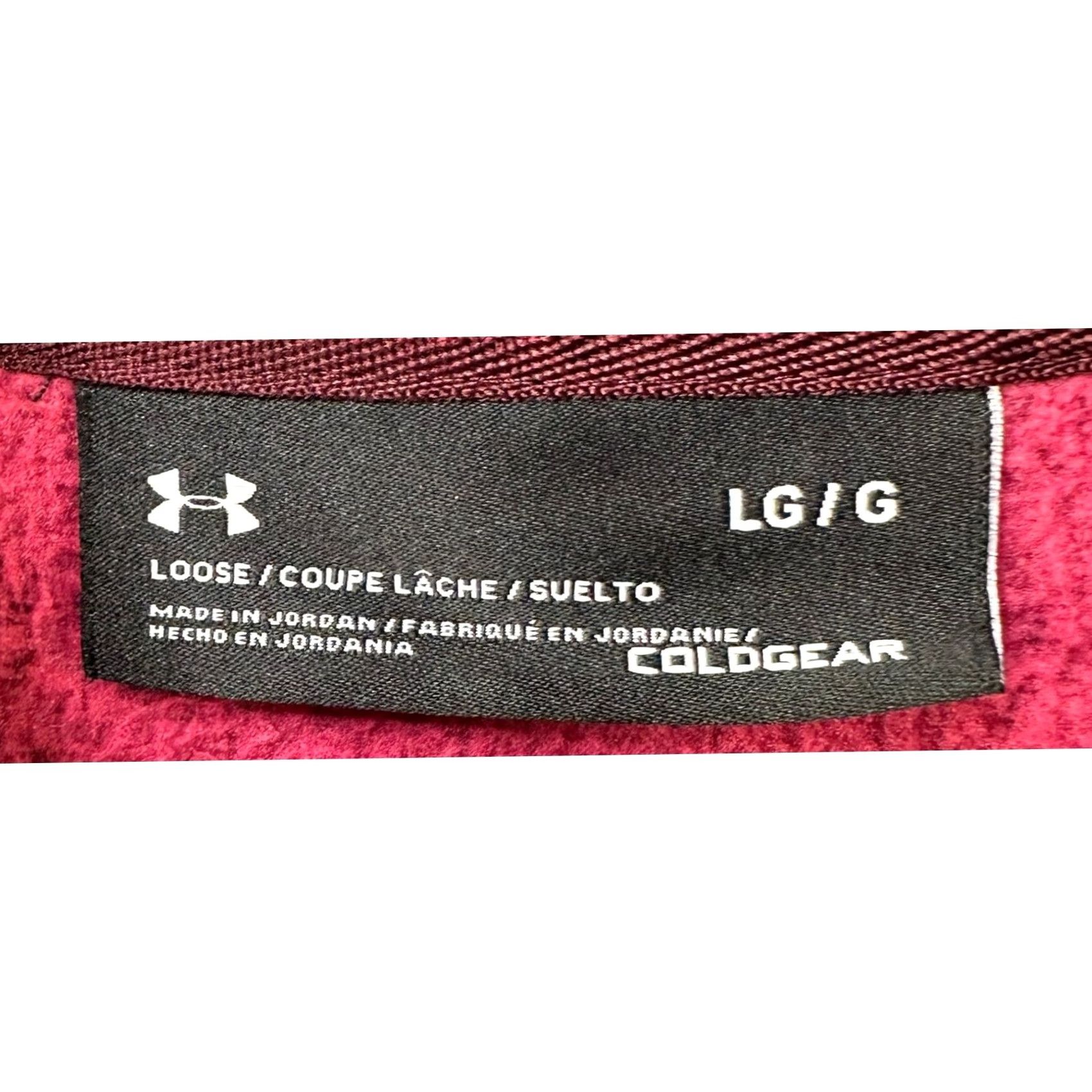 Under Armour Under Armour Cold Gear Sweatshirt Pullover Mens Large Maroon Herringbone Storm Size US L / EU 52-54 / 3 - 4 Thumbnail