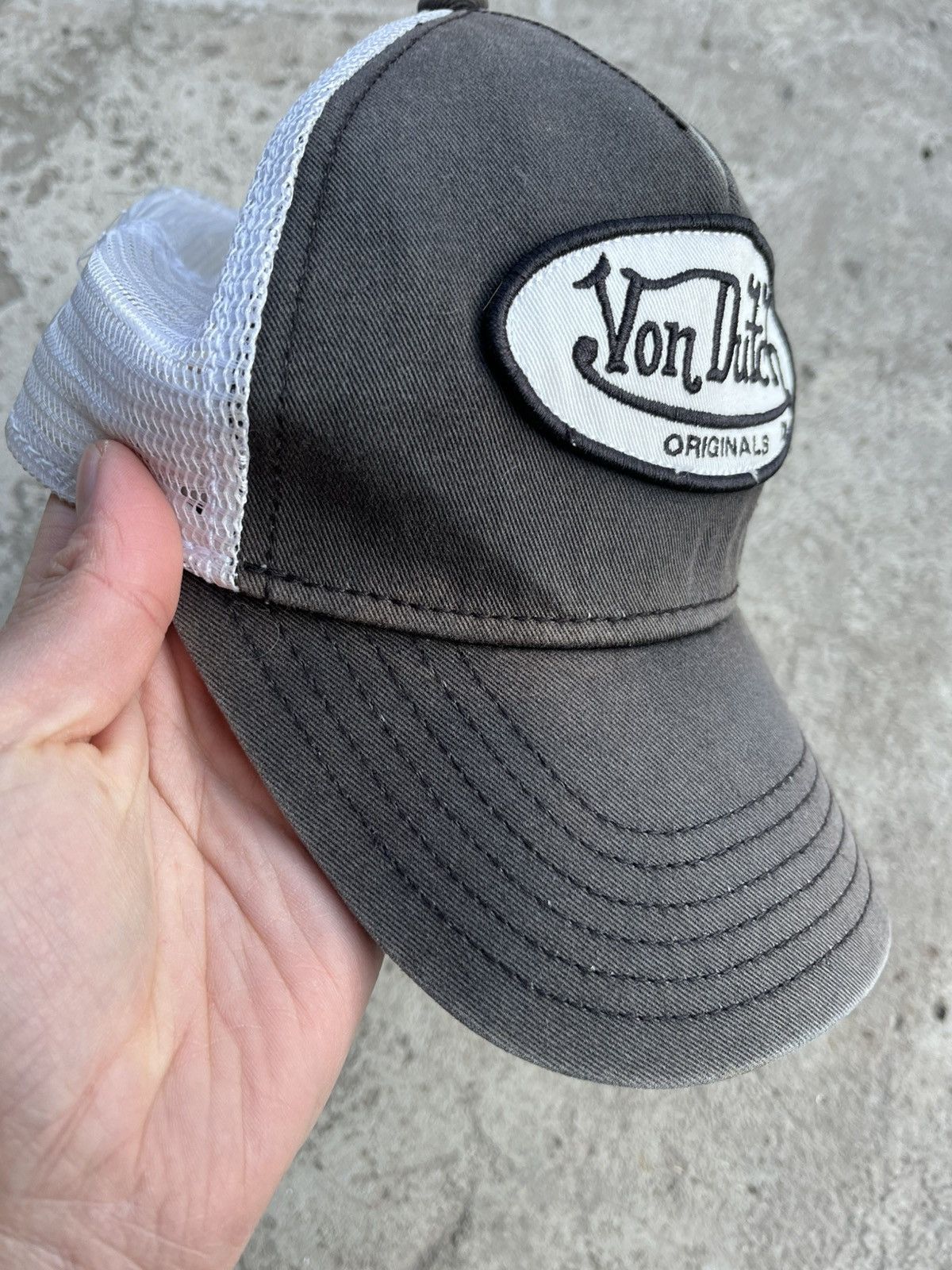 Japanese Brand × Von Dutch Vintage Von Dutch Sun Faded Distressed Trucker Hat Y2K Cap Size ONE SIZE - 3 Thumbnail