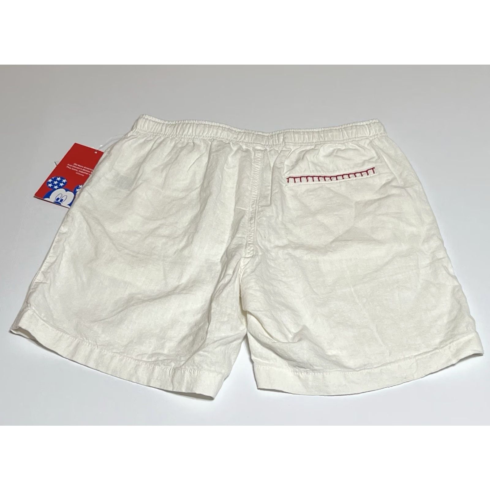Old Navy Old Navy x Disney Linen-Blend Men’s S Embroidered Mickey Pocket White Shorts Size US 29 - 2 Thumbnail