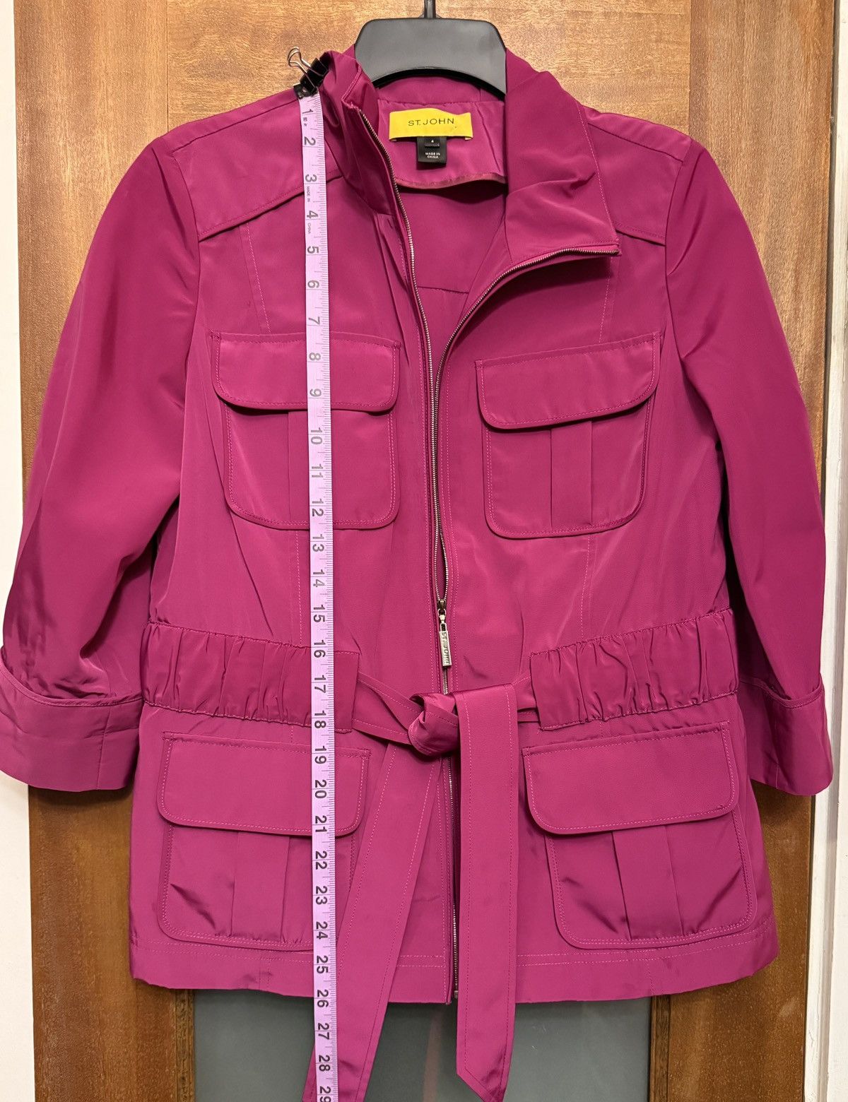 St. John St. John Women’s Vtg Raspberry Safari Utility Belted Jacket Size S / US 4 / IT 40 - 9 Thumbnail