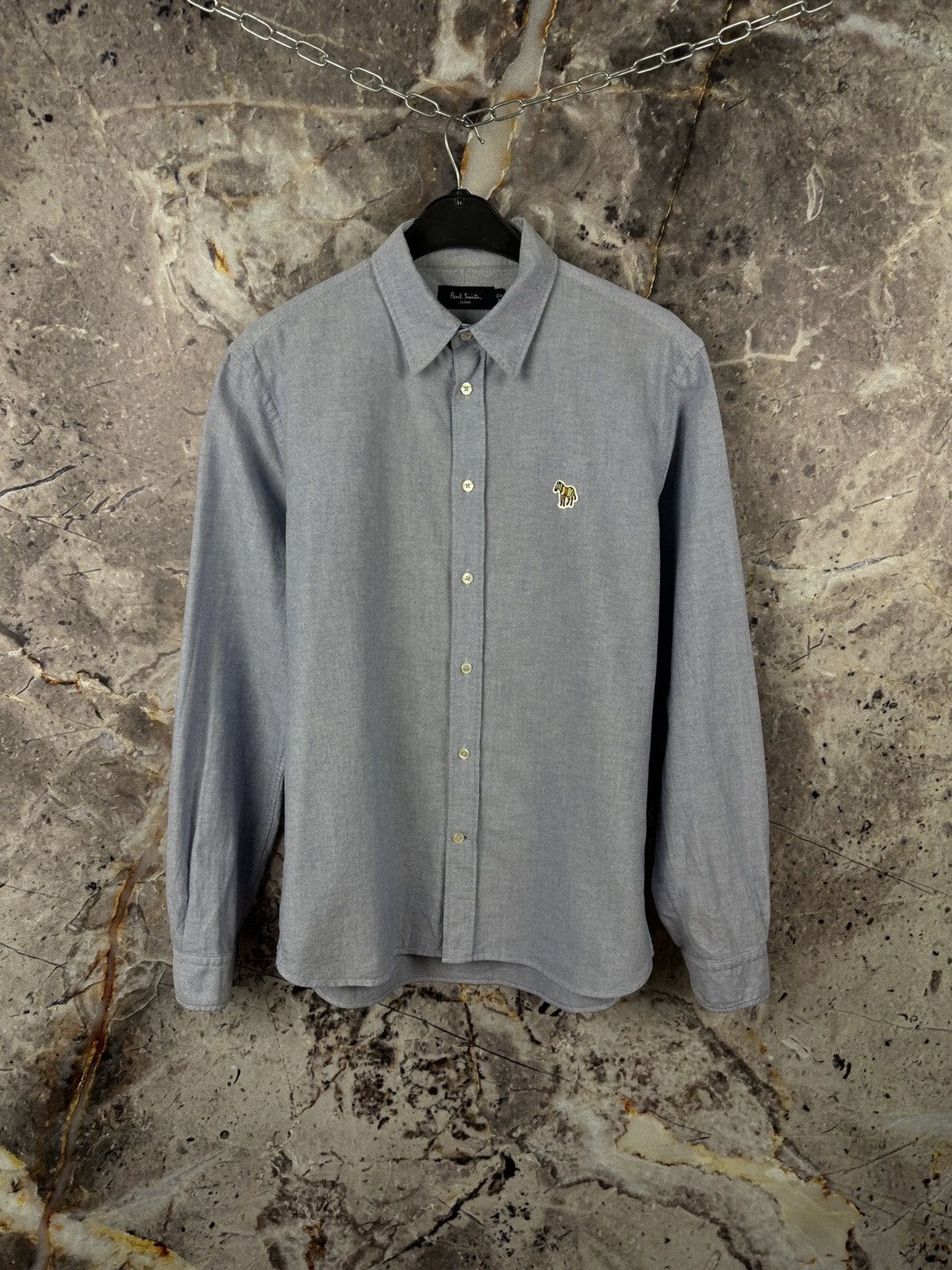 Paul Smith Paul Smith Oxford Shirt Blue Zebra Logo Long Sleeve Cotton Size US M / EU 48-50 / 2 - 1 Thumbnail