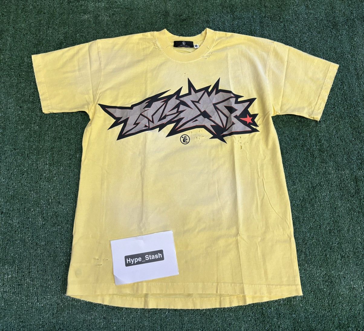 Hellstar Yellow Crack Print Tee