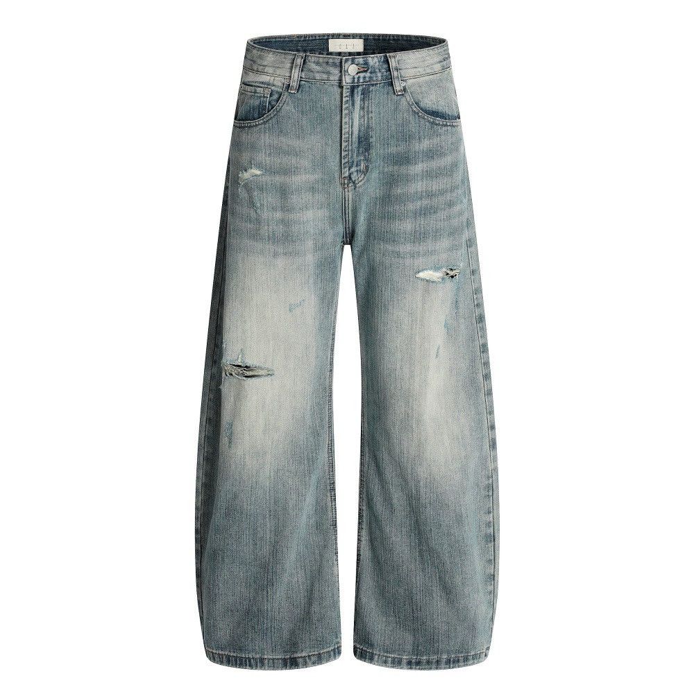 Vintage Loose men's distressed silhouette washed jeans Size US 32 / EU 48 - 1 Thumbnail