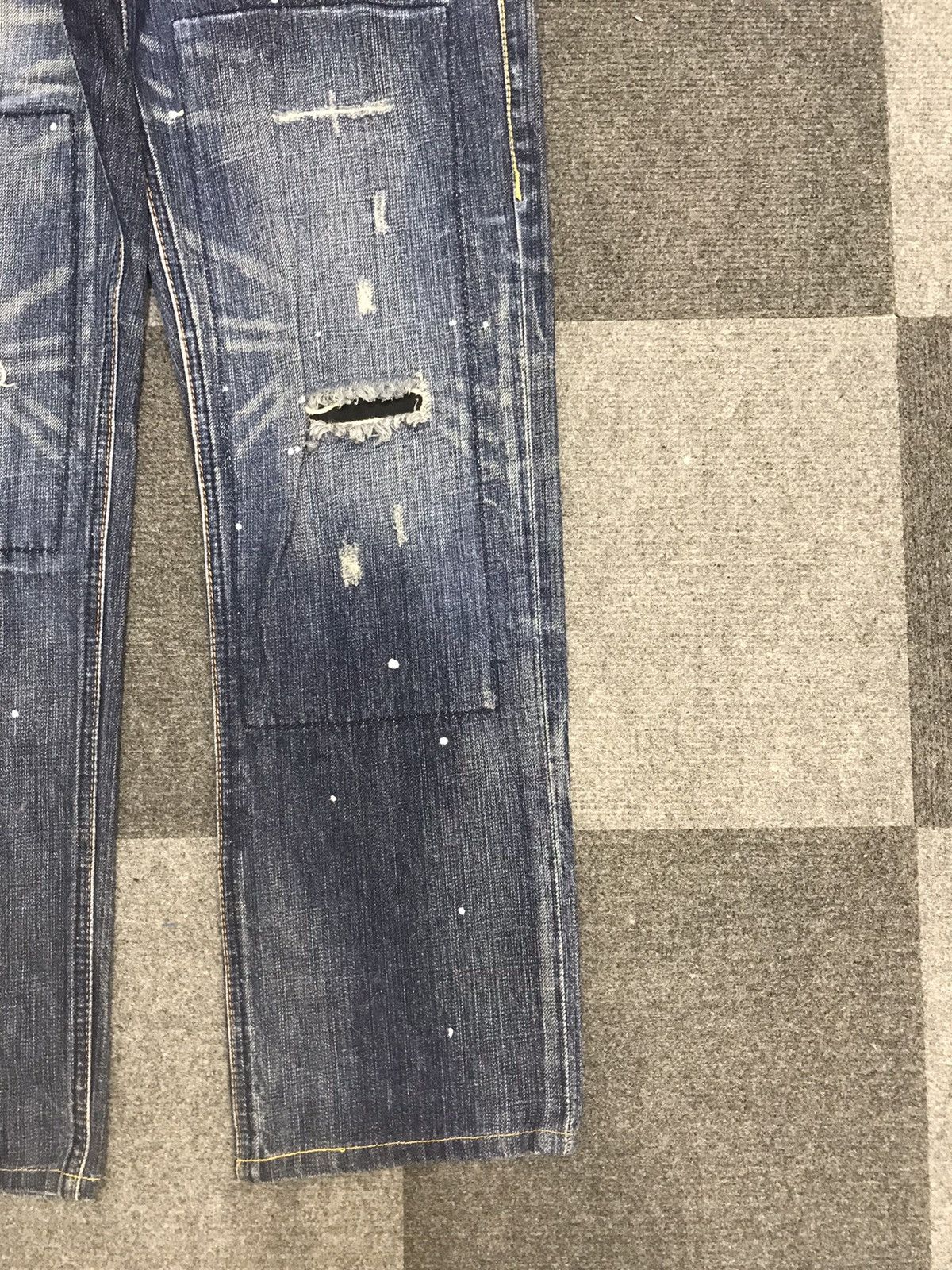 Japanese Brand RUSH HOUR Japan Painter Distressed Patchwork Jeans Size US 32 / EU 48 - 6 Thumbnail