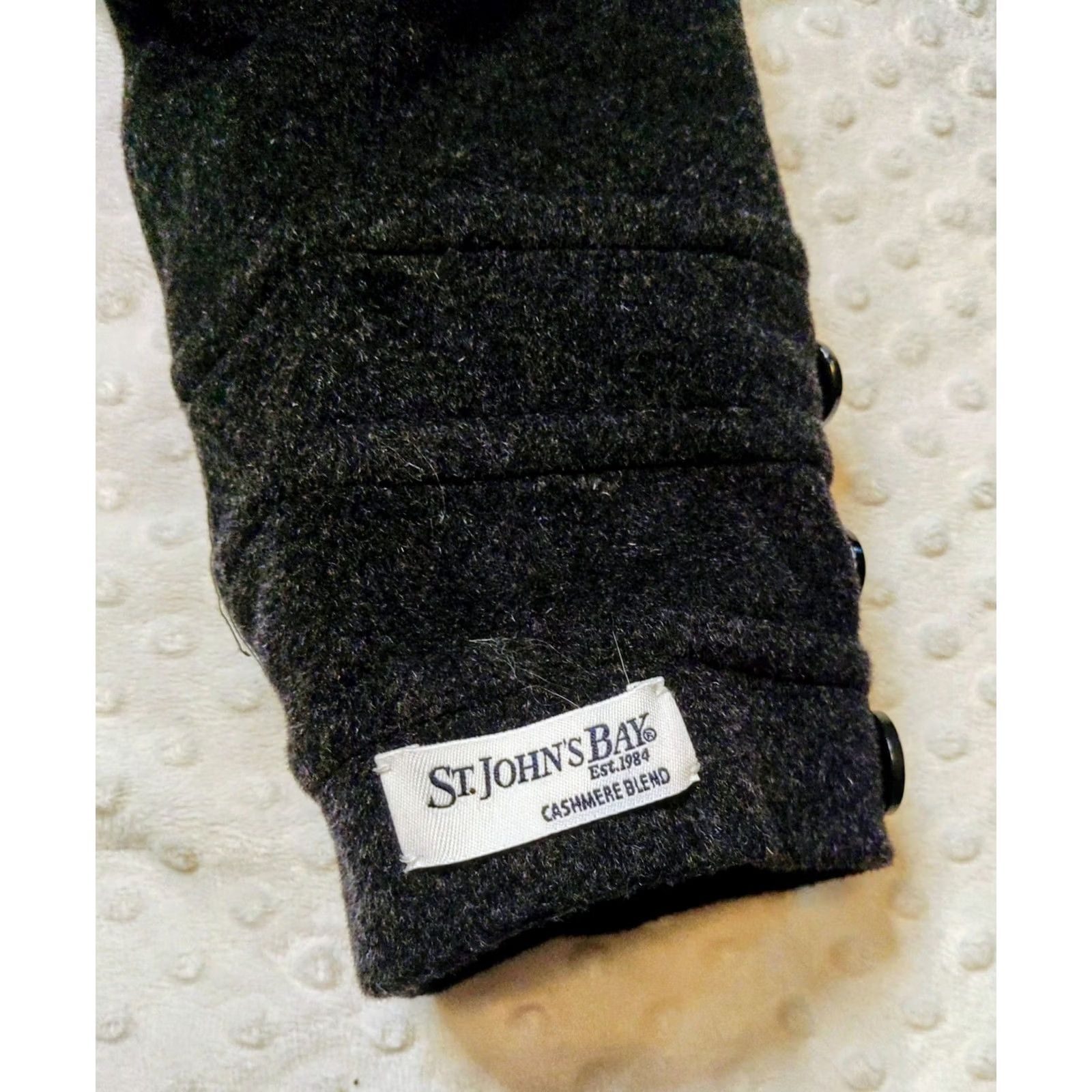 Vintage St. John's Bay Women’s Pea Coat Charcoal Gray Wool Cashmere Petite XL NWT Size XL / US 12-14 / IT 48-50 - 7 Thumbnail