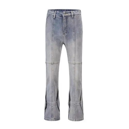 VIBE Washed and stacked distressed button down jeans Size US 32 / EU 48 - 4 Thumbnail