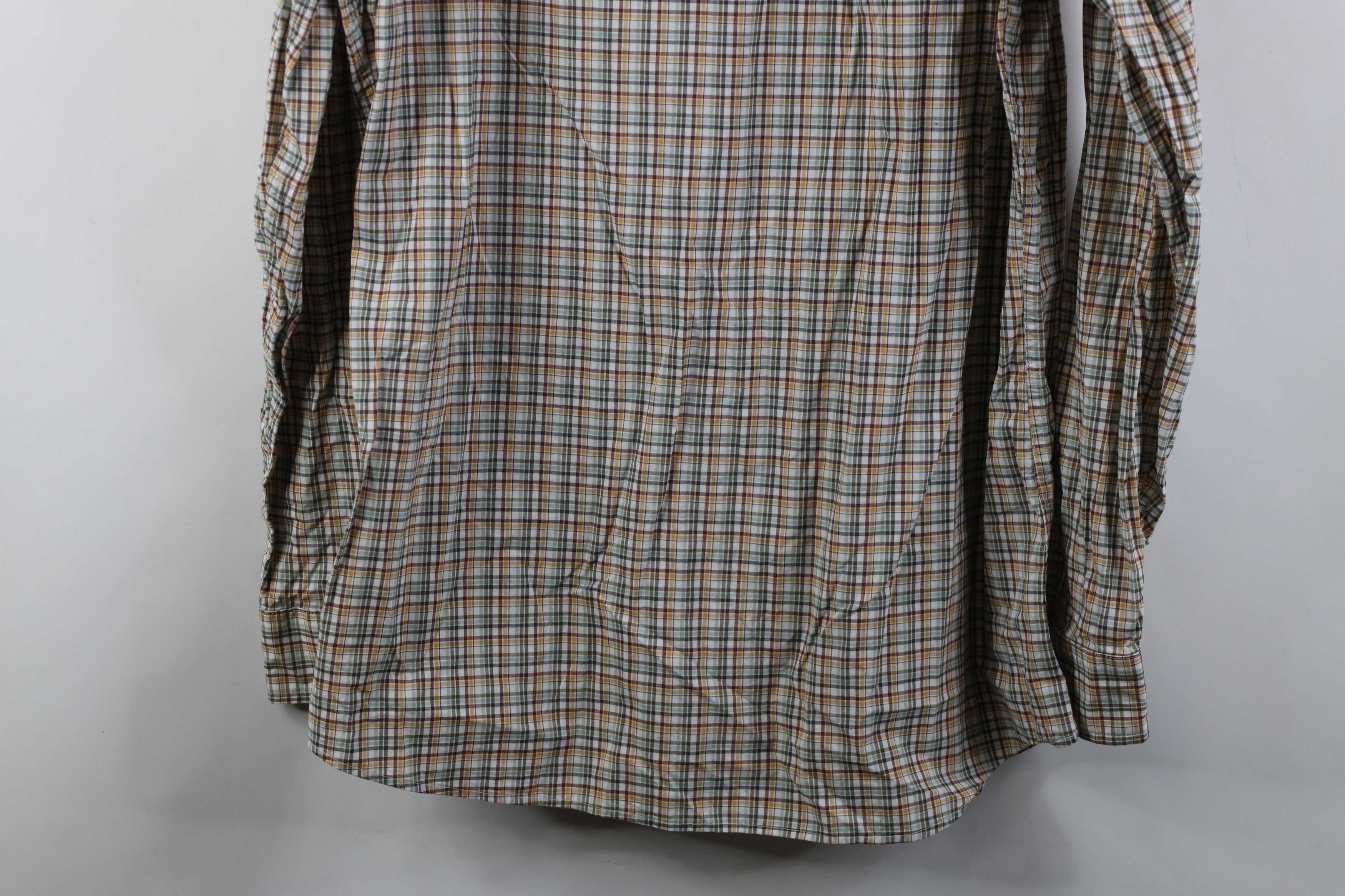 Banana Republic Banana Republic Wash Slim Fit Button Shirt Earth Tone Plaid Size US XL / EU 56 / 4 - 11 Thumbnail