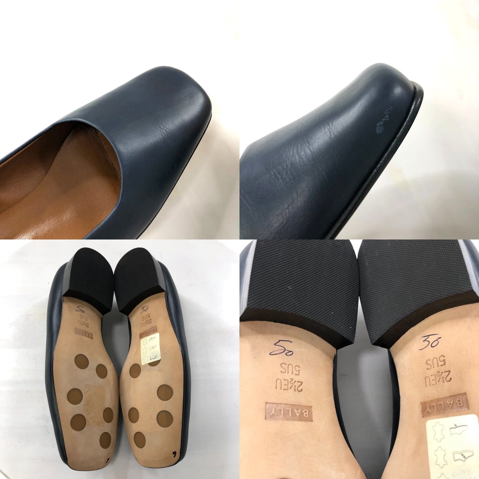Bally Bally Women's Leather Slip On Pumps Low Heel Formal Dress Shoes Blue Size S / US 4 / IT 40 - 8 Thumbnail